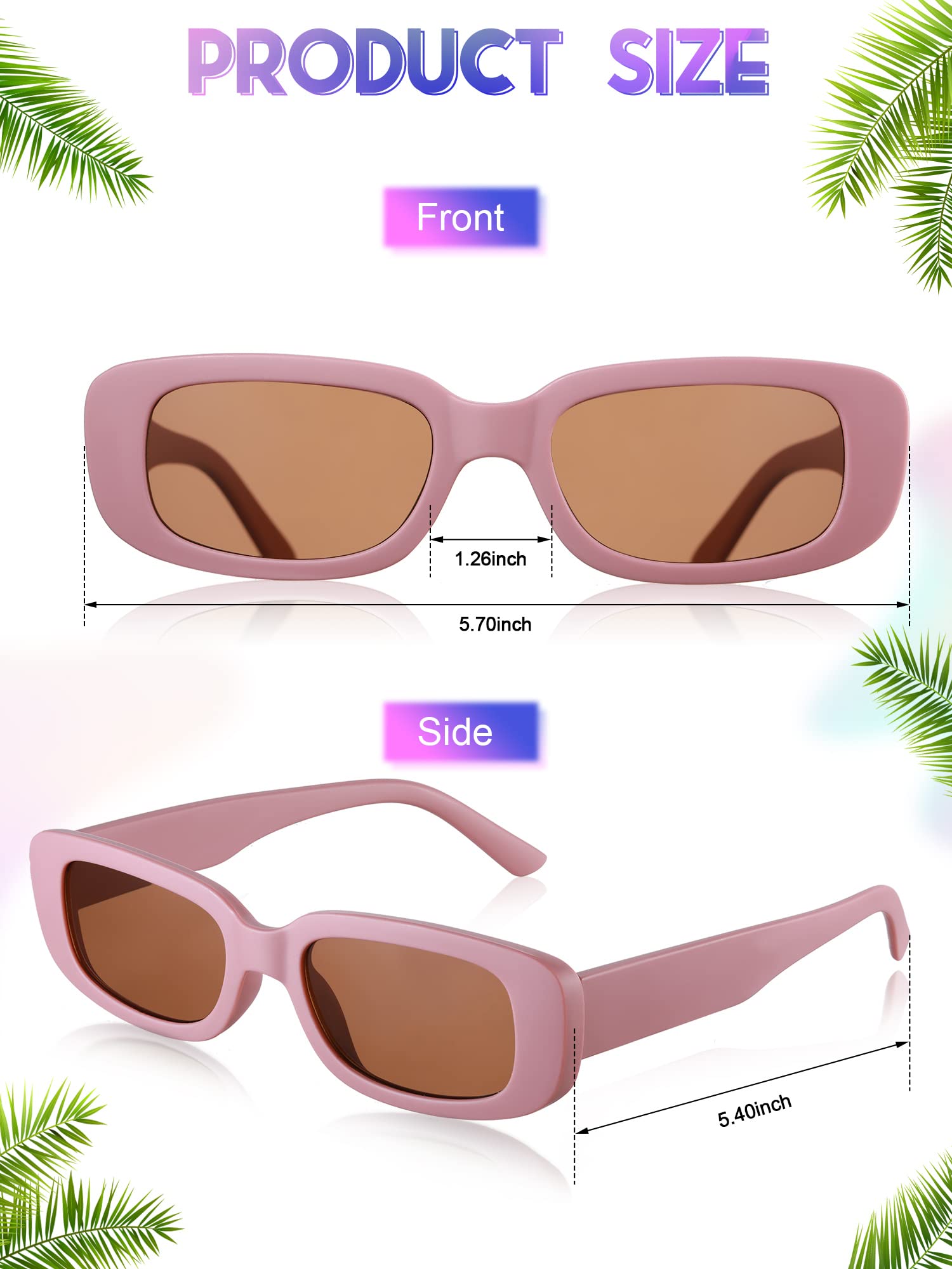 Retro Rectangle Sunglasses for Women - Vintage 90s UV Protection | Y2K Fashion & Outdoor
