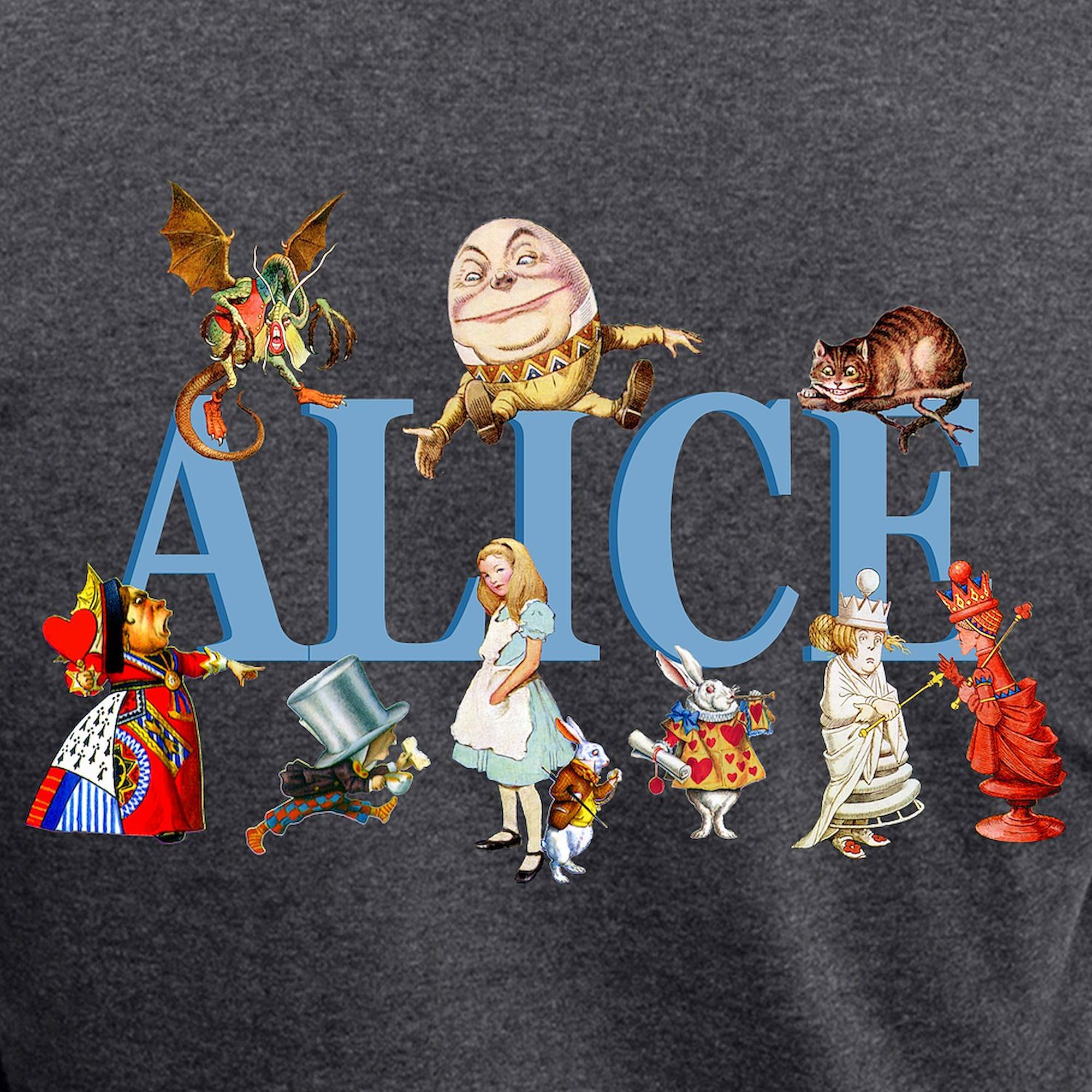 Alice in Wonderland Women's Pajama Set - Charcoal Novelty Sleepwear for Women | Cozy Lounge & Sleepwear for Book Lovers & Disney Fans
