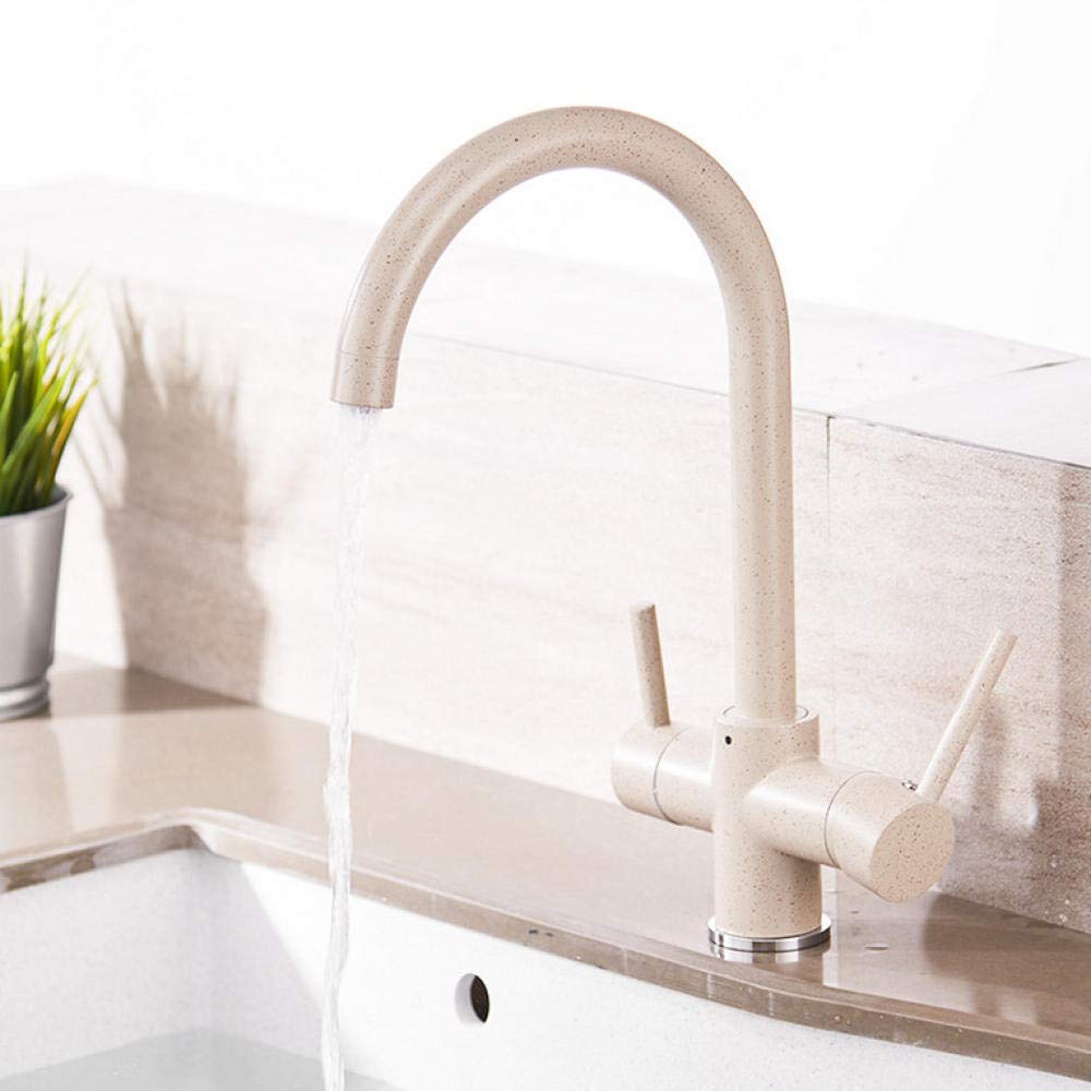 3-Way Kitchen Faucet with Filtered Drinking Water - Hot & Cold Mixer Tap for Modern Home Kitchen Sink - Perfect for Cooking, Washing Dishes, and Instant Filtered Water Access