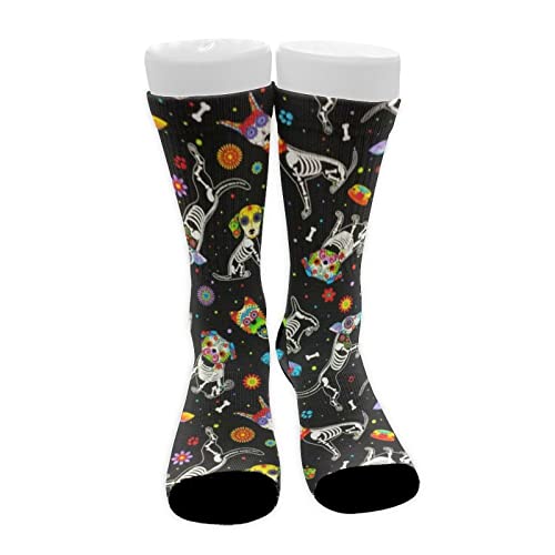 Sugar Skull Dog Skeleton Floral