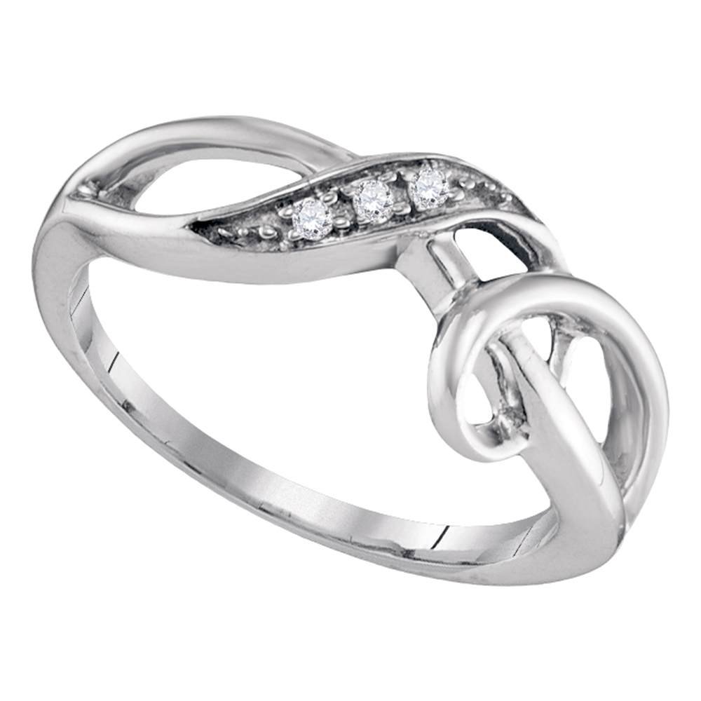 Sonia Jewels 925 Sterling Silver Round Diamond Engagement Ring - 3 Stone Prong Setting (0.03cttw) for Wedding, Proposal & Anniversary Gifts