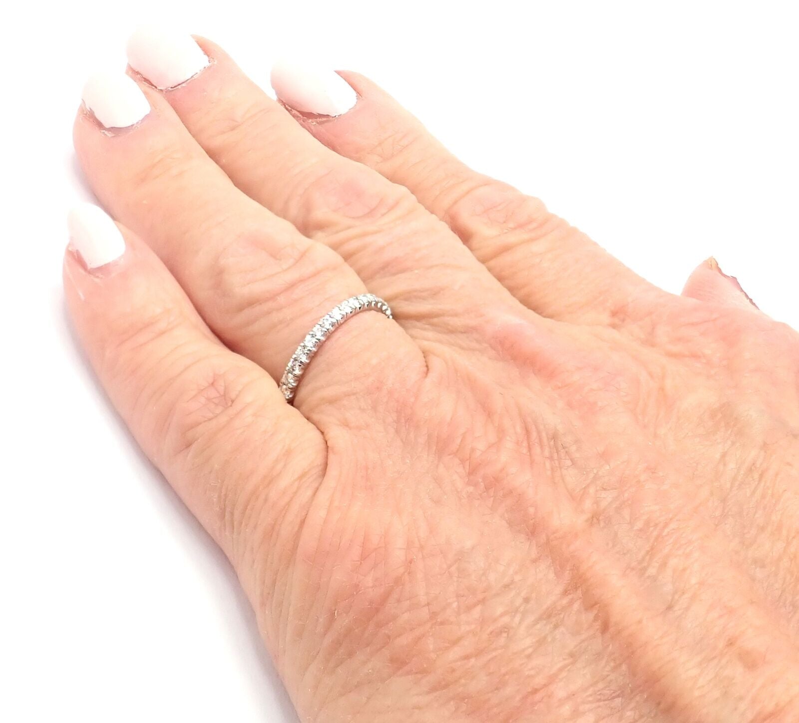 Authentic Cartier Etincelle Platinum Diamond Wedding Band Ring - Size 53 (US 6.25) - Luxury Engagement Ring for Women, Perfect for Proposals, Anniversaries & Special Occasions