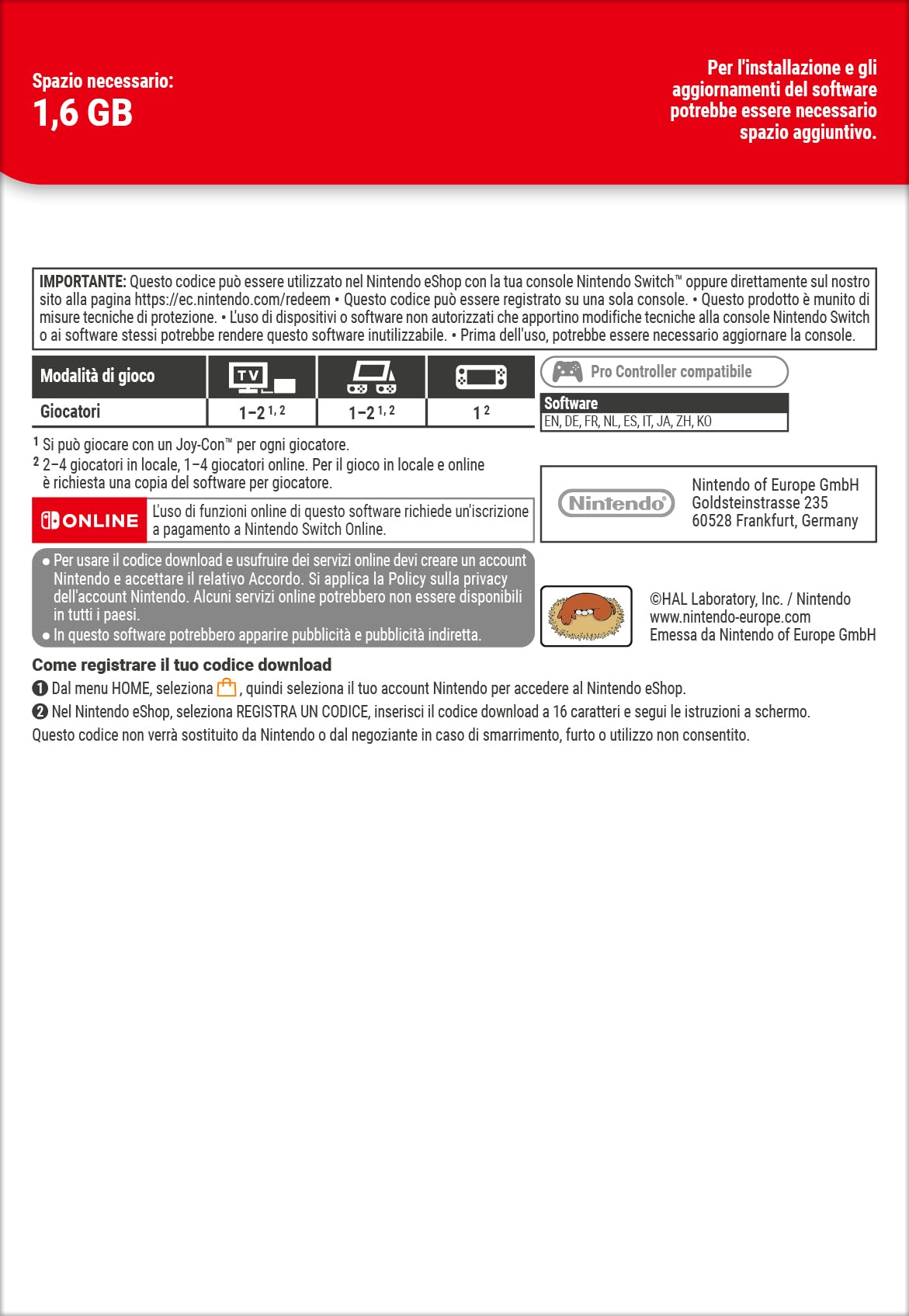 Kirby's Dream Buffet Standard Edition - Nintendo Switch Digital Download Code | Fun Party Game for Family & Friends