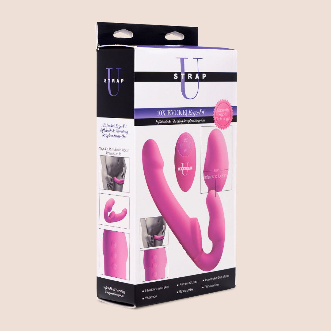 Remote Controlled Inflatable Ergo Fit Strapless Strap-On for Couples - Hands-Free Design Perfect for Intimate Moments & Role Play Scenes