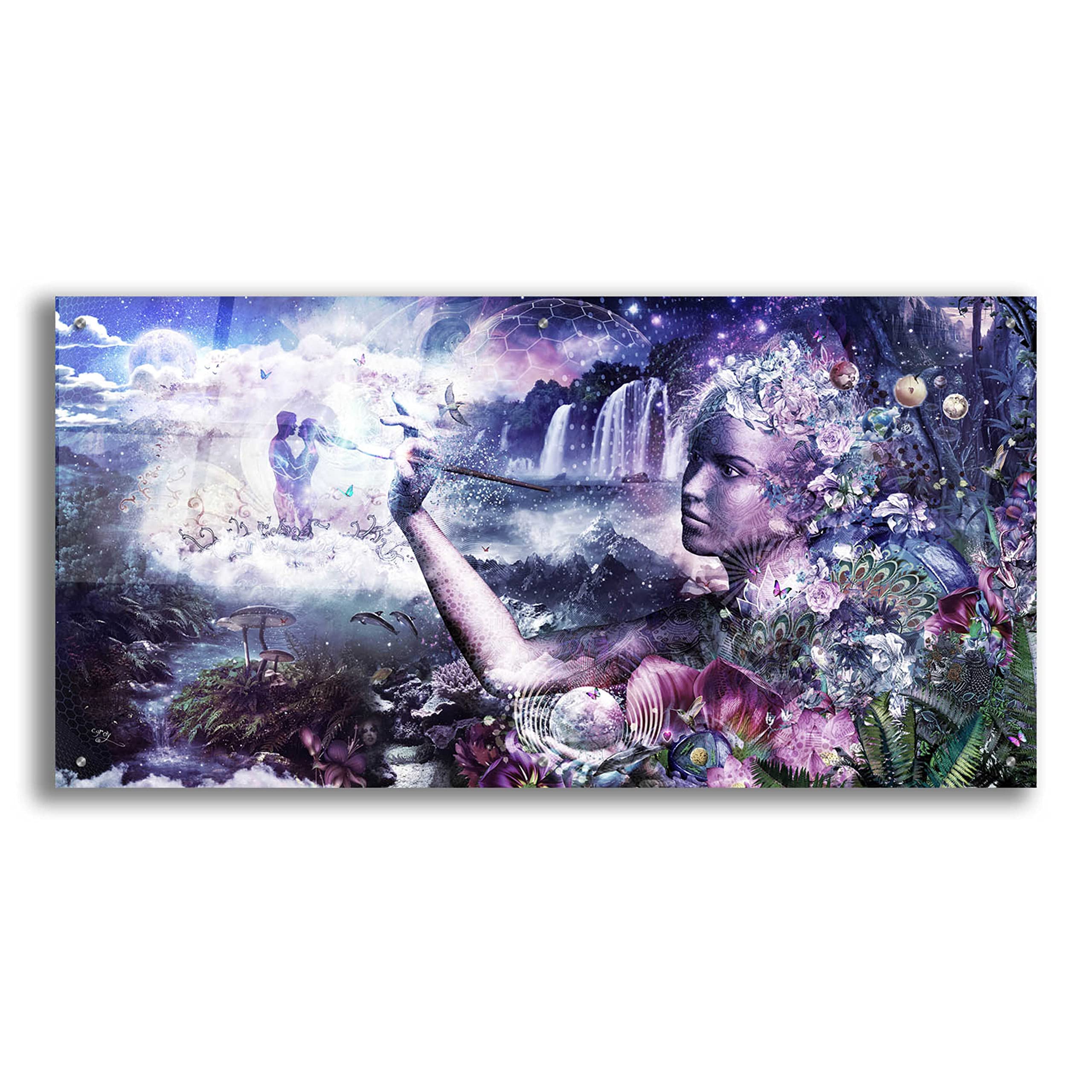 The Painter by Cameron Gray - 48x24 Inch Acrylic Glass Wall Art Canvas, Modern Abstract Painting for Living Room & Office Decor