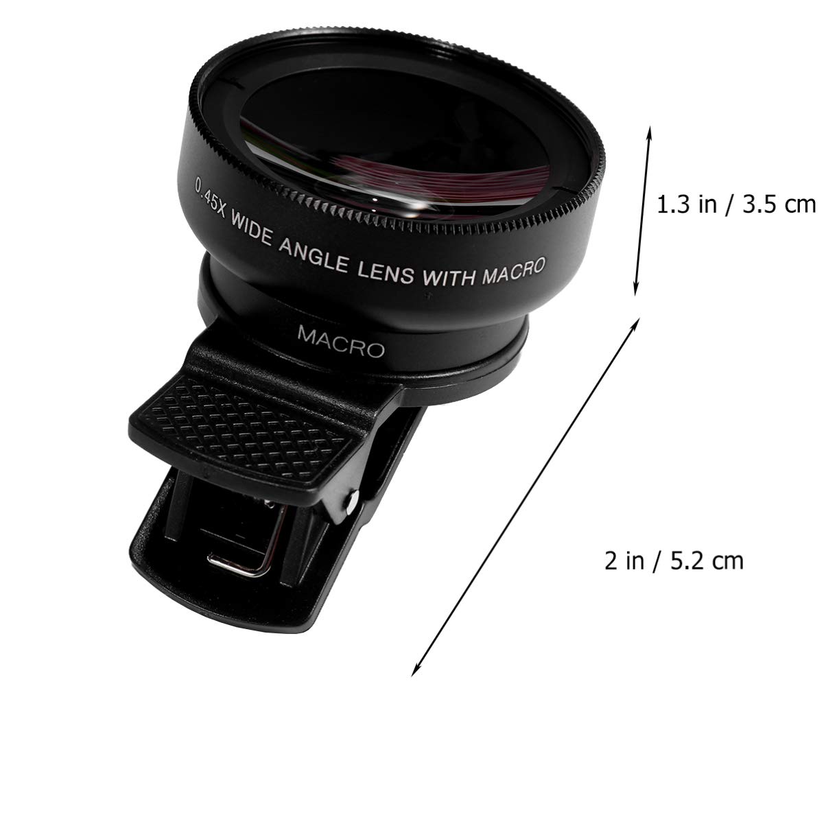 2-in-1 Macro & Wide Angle Lens Kit (0.45x) - Universal Smartphone Camera Lens Attachment for iPhone & Android - Black Phone Camera Accessories for Photography, Vlogging & Close-up Shots