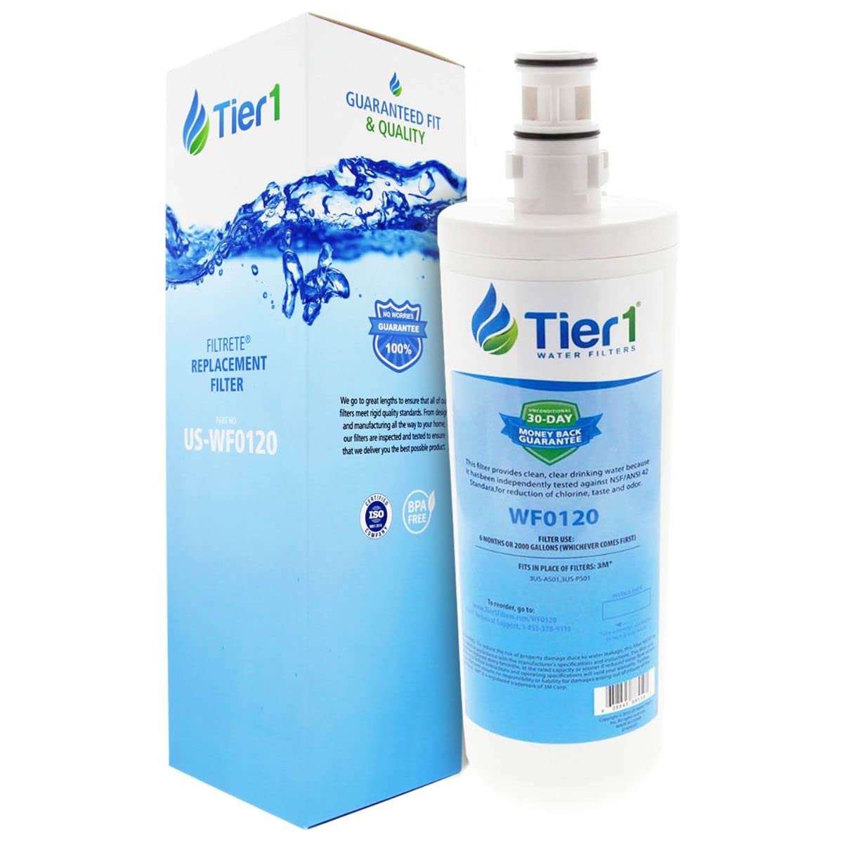 Tier1 Replacement Water Filter for 3US-AF01 Standard - Clean & Safe Drinking Water for Home, Office, and RV Use