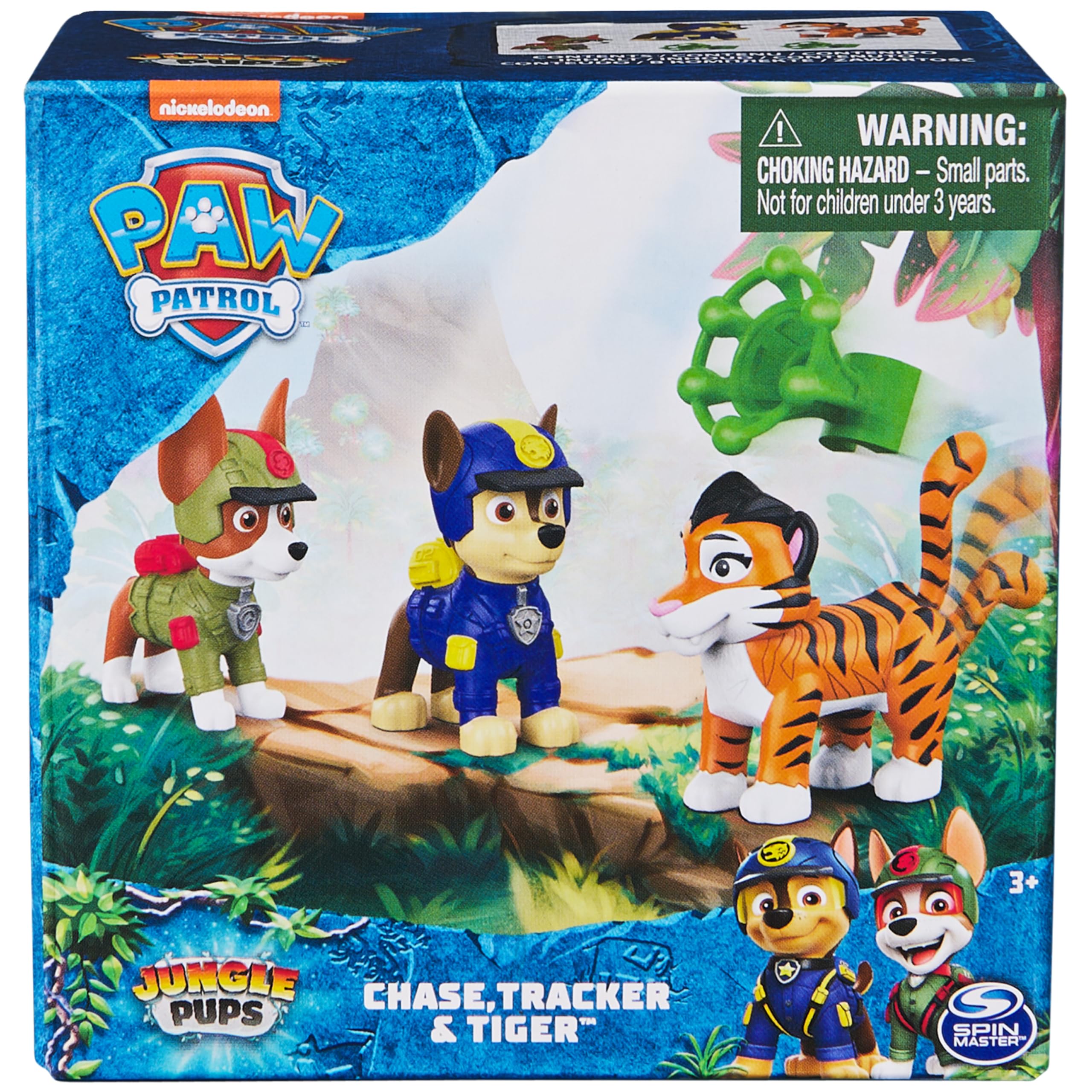 Paw Patrol Jungle Pups Action Figures - Chase, Tracker & Tiger with Launcher for Kids 3+ | Adventure Play