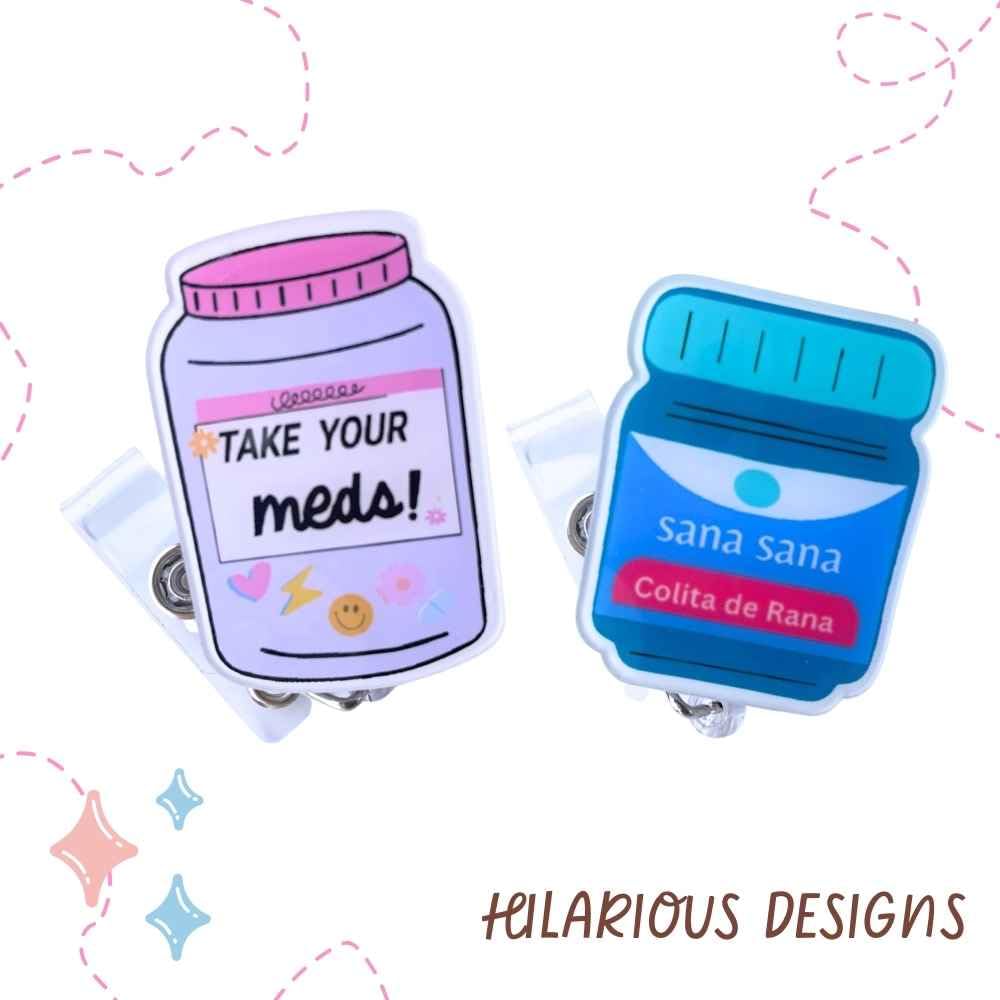 5 Pack Retractable Nurse Badge Reel Holders - Funny & Cute ID Card Clips for Nurses, Doctors, Medical Assistants & Pharmacy Staff - Perfect for Hospitals, Clinics & Office Work - Essential Nursing Accessories & Gifts