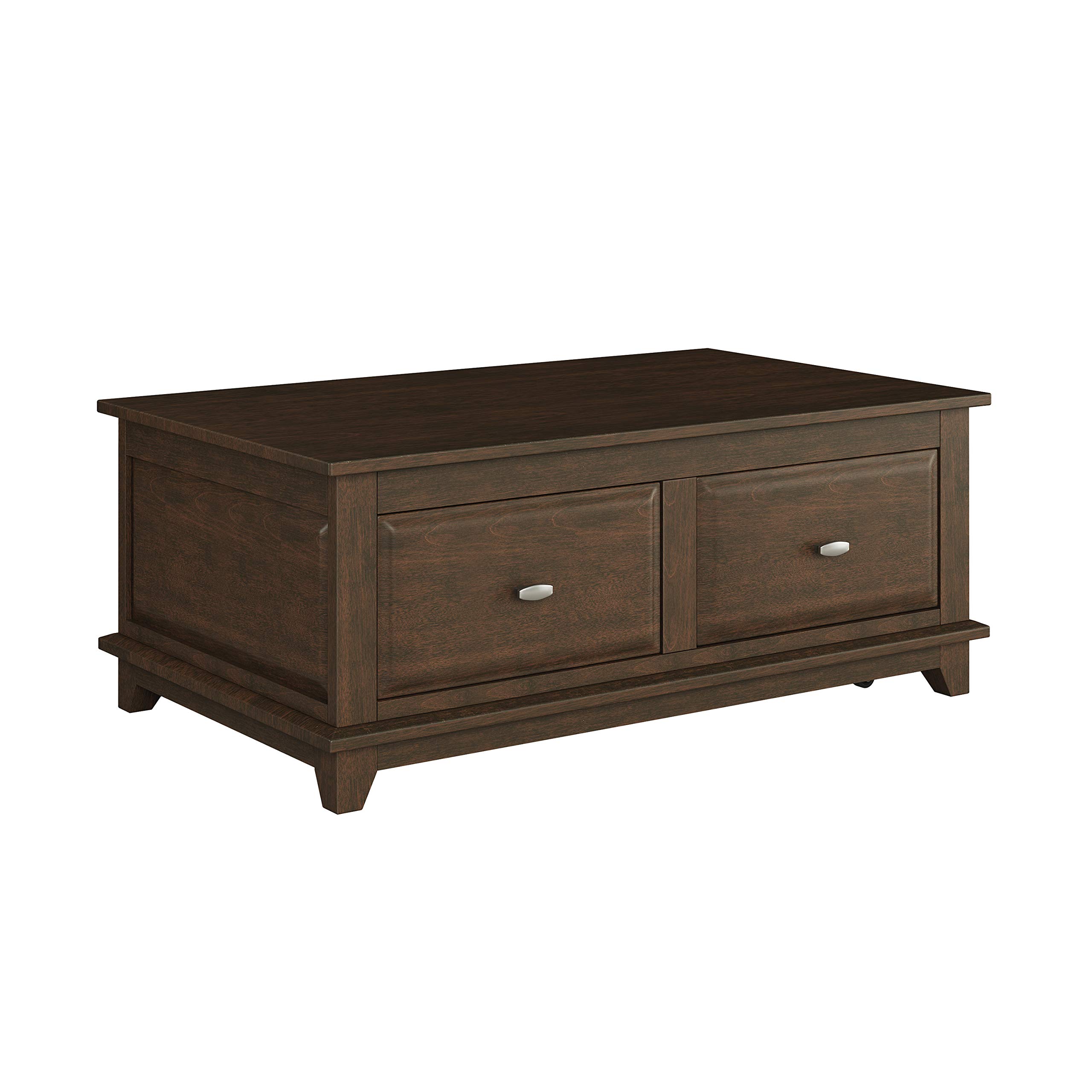 Lexicon Terza Lift-Top Coffee Table - Brown Cherry Finish, Modern Lift-Top Design with Storage Space for Living Room, Office, or Small Spaces