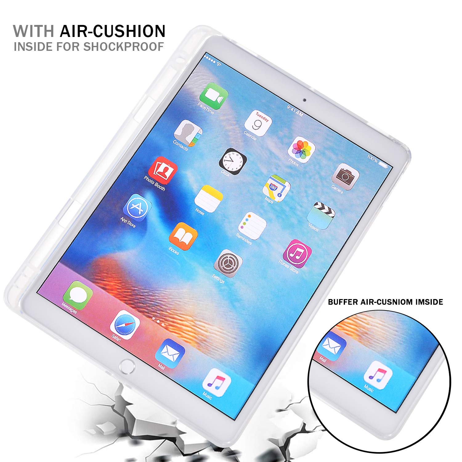 JOYLAND Cactus Design Clear TPU Case for iPad Pro 10.5