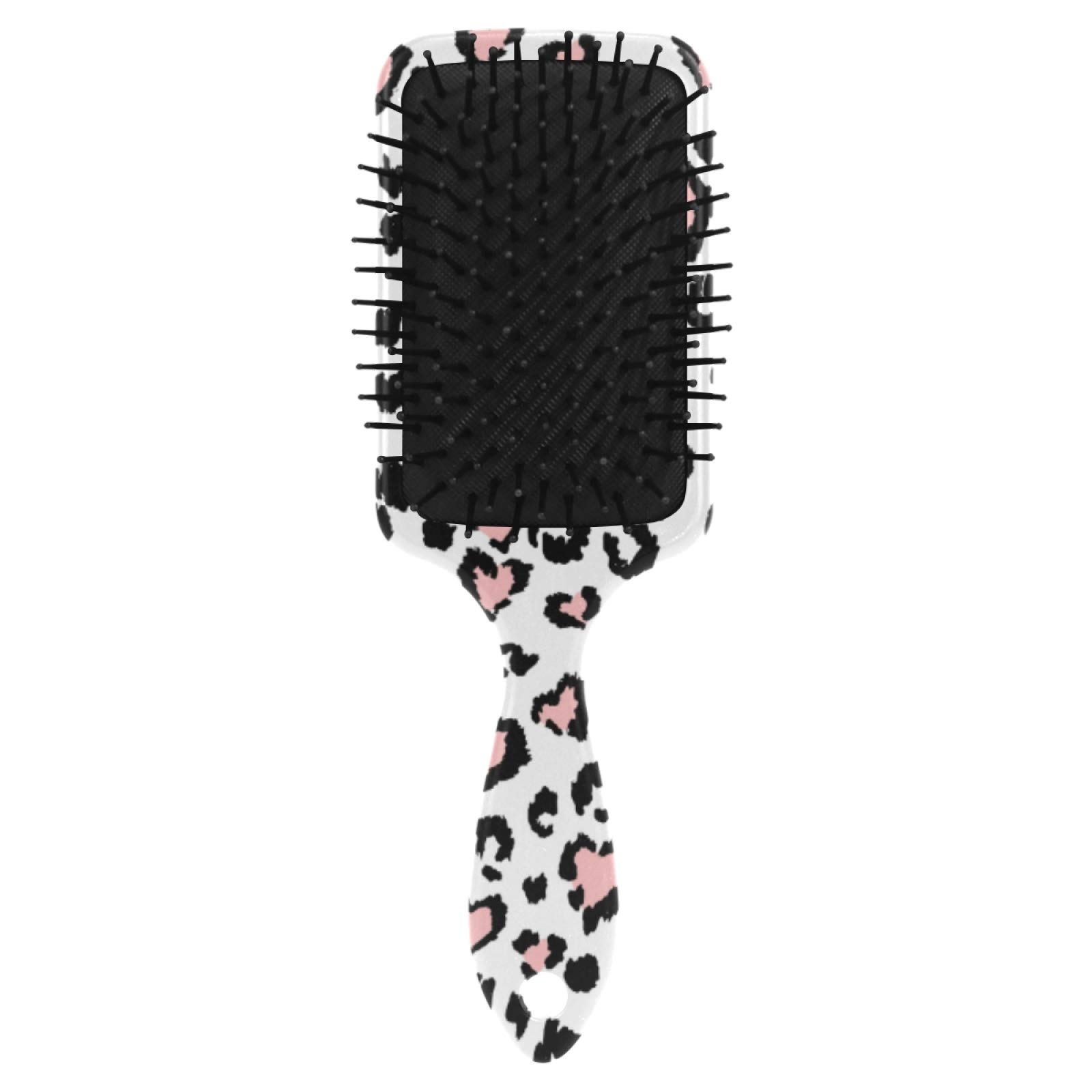Leopard Print Detangling Hair Brush for Women & Men - Plastic Paddle Brush for Smooth, Tangle-Free Hair - Perfect for Daily Styling, Salon Use & Travel