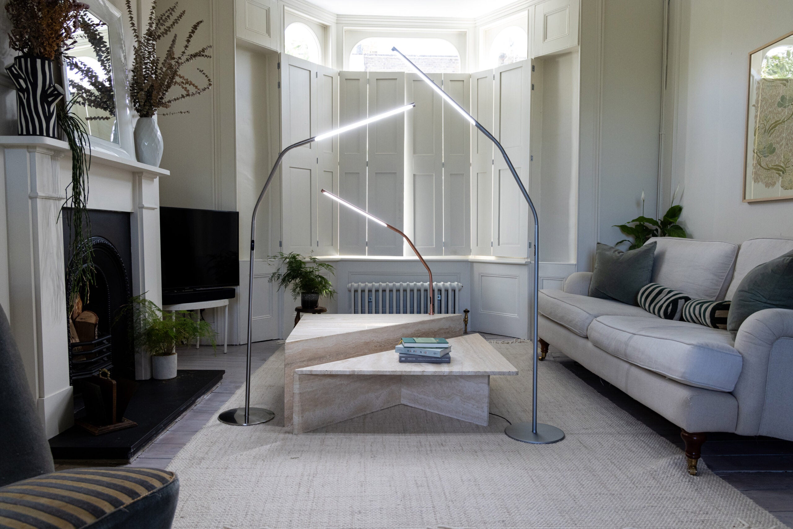 Slimline 4 Floor Lamp with Daylight LED - Modern Adjustable Standing Light for Living Room, Bedroom & Office - Bright Natural Lighting for Reading, Working & Relaxing