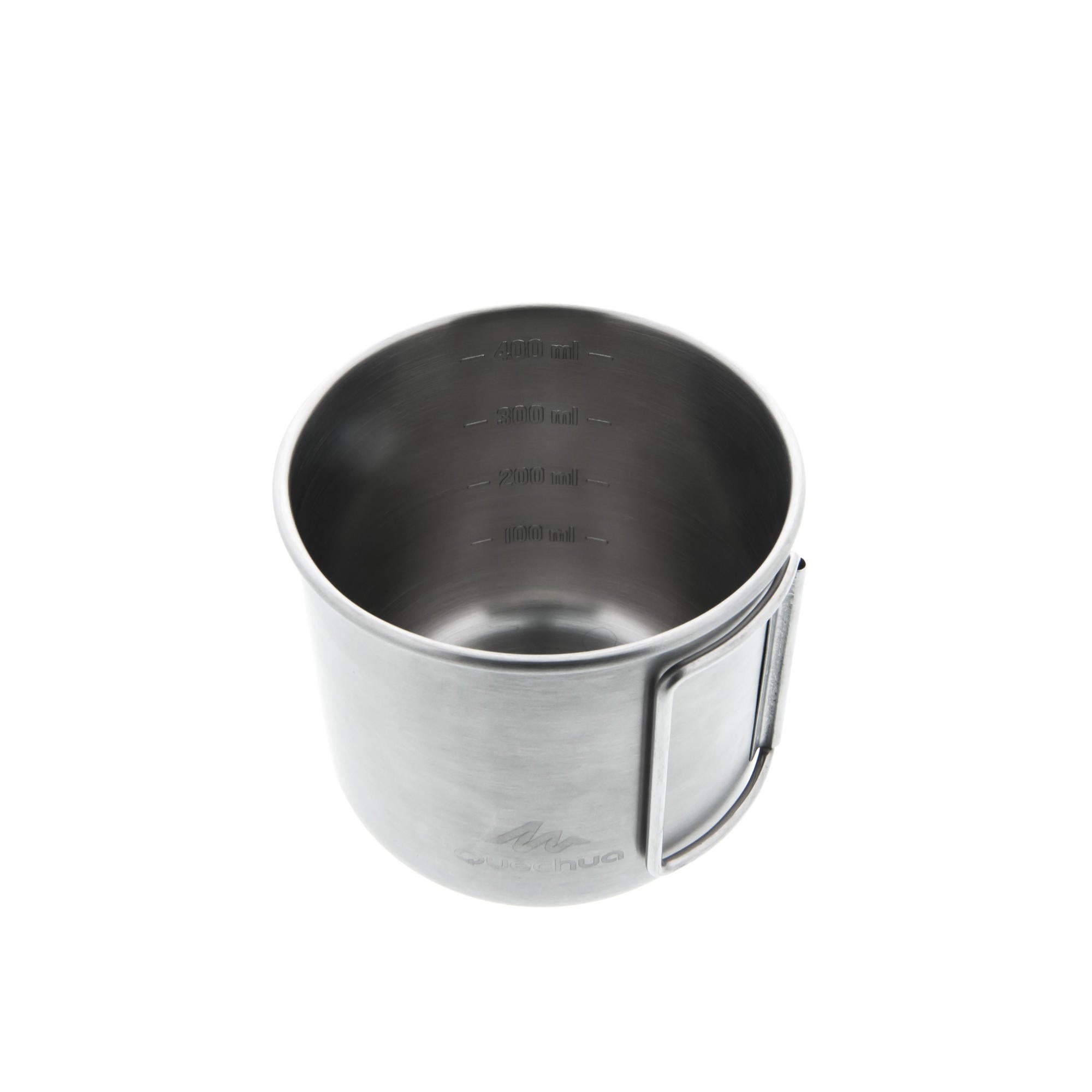 Quechua MH150 0.4L Stainless Steel Camping Mug - Insulated Travel Coffee Cup for Hiking, Backpacking & Outdoor Adventures