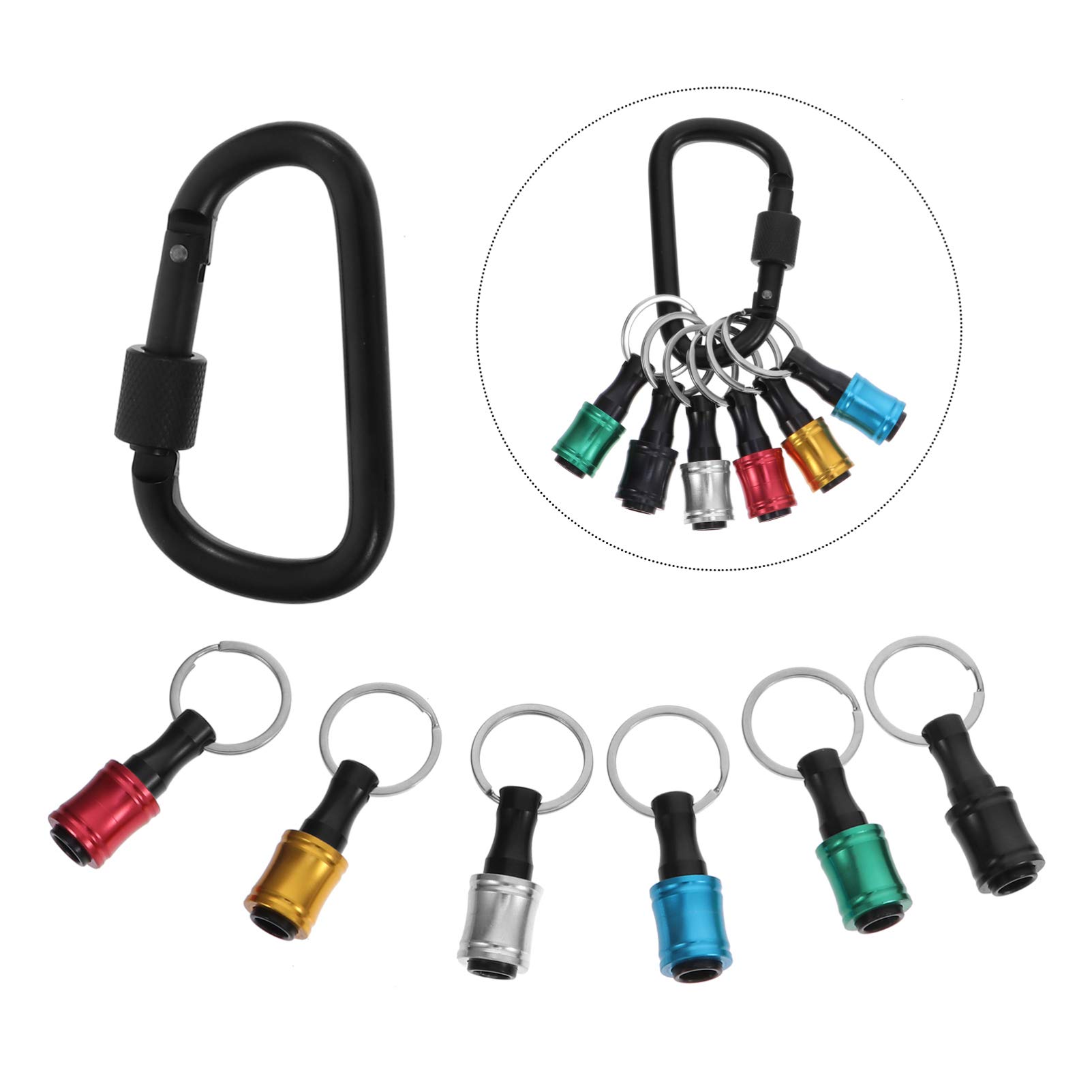 6-Piece Magnetic Key Chain Screwdriver Bit Holder Set - Rust-Proof & Wear-Resistant Socket Adapters for DIY Tools & Portable Keychain Accessories - Perfect for Home Repairs, Car Maintenance & On-the-Go Fixes