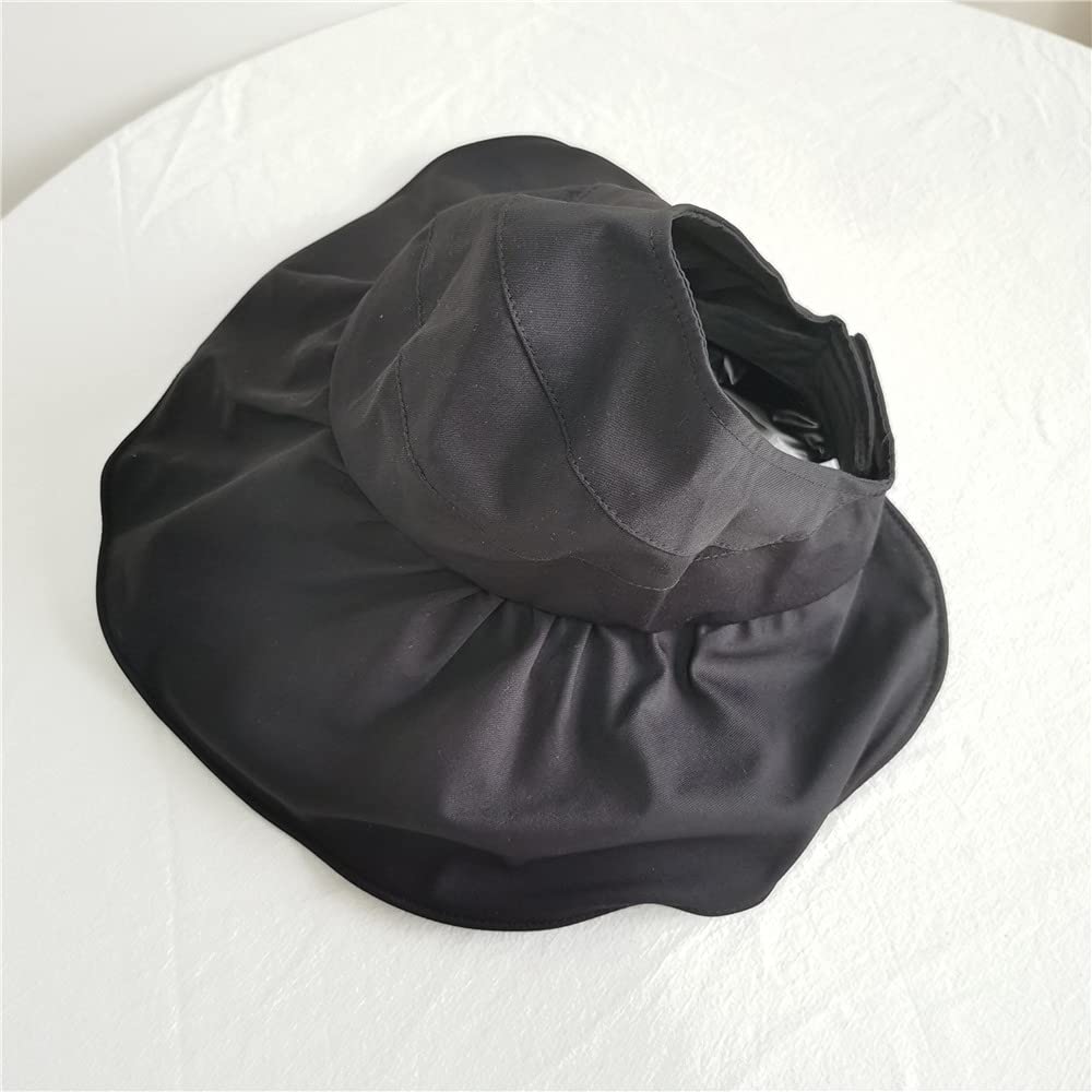 Women's UV Protection Wide Brim Sun Hat with Ponytail Hole - UPF 50+ Summer Beach Hat for Outdoor Activities, Gardening, Travel & Vacation