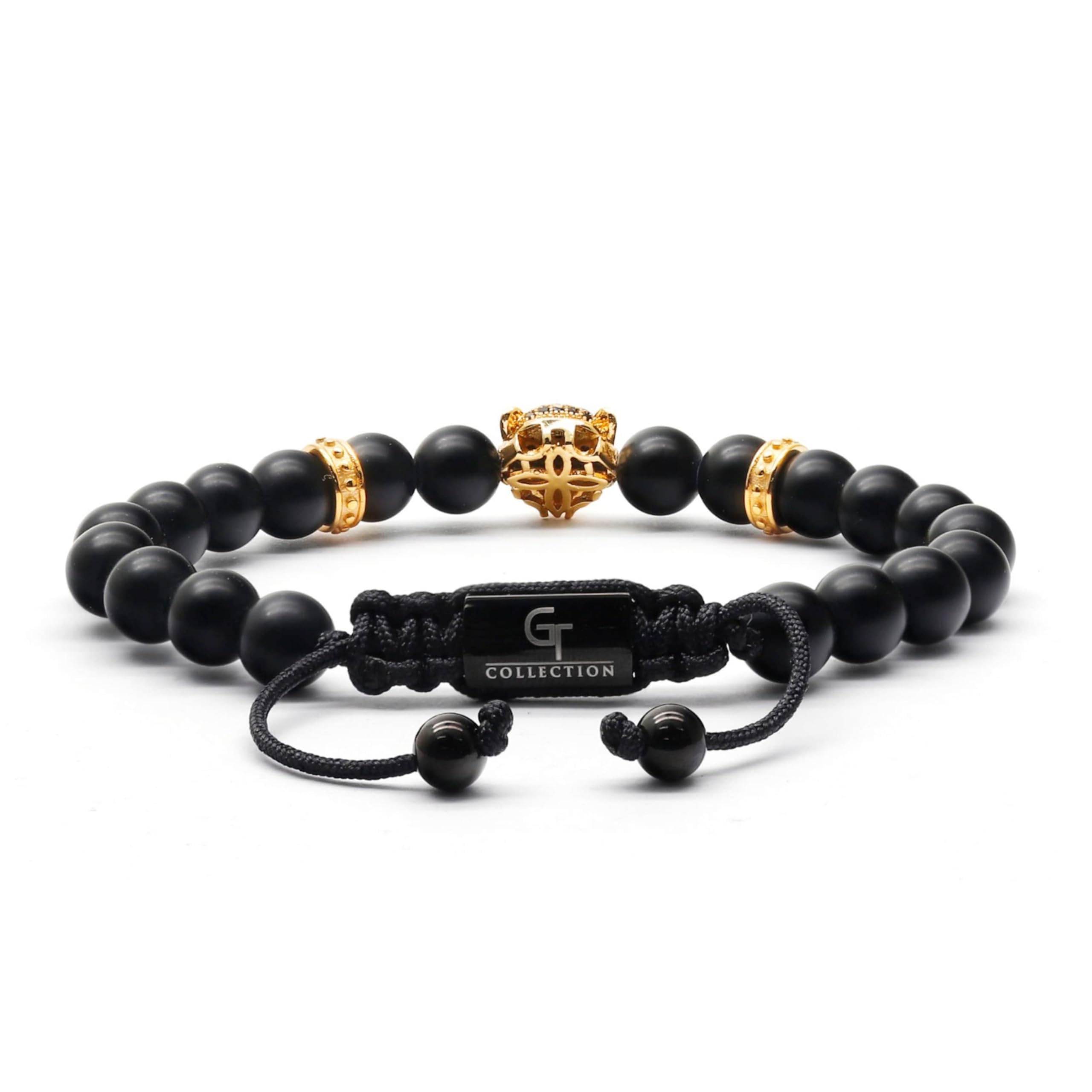 Handmade Leopard Beaded Bracelet for Men - Adjustable Natural Stone Bracelet with Stainless Steel Leopard Charm | Valentine's Day Gift for Him | Perfect for Casual Wear, Date Night & Outdoor Adventures