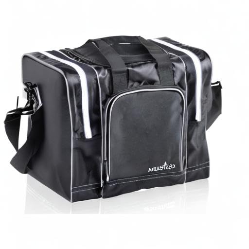 **Athletico Single Bowling Ball Tote Bag with Padded Holder - Fits Men's Size 14 Shoes & Accessories - Perfect for League Play, Practice & Tournaments**
