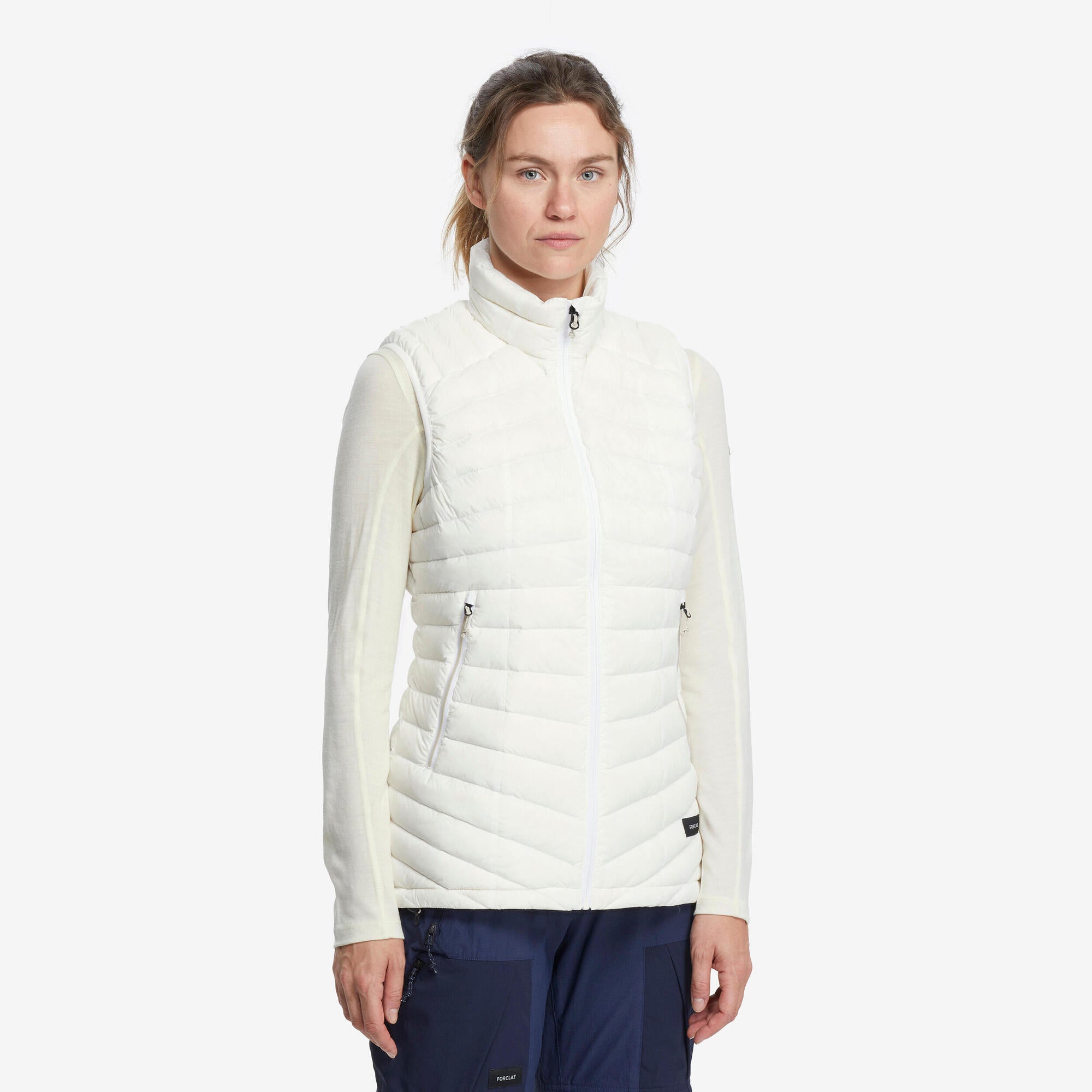 Forclaz Women's MT100 Down Puffer Vest - Lightweight Warm Winter Jacket for Hiking, Camping & Outdoor Activities