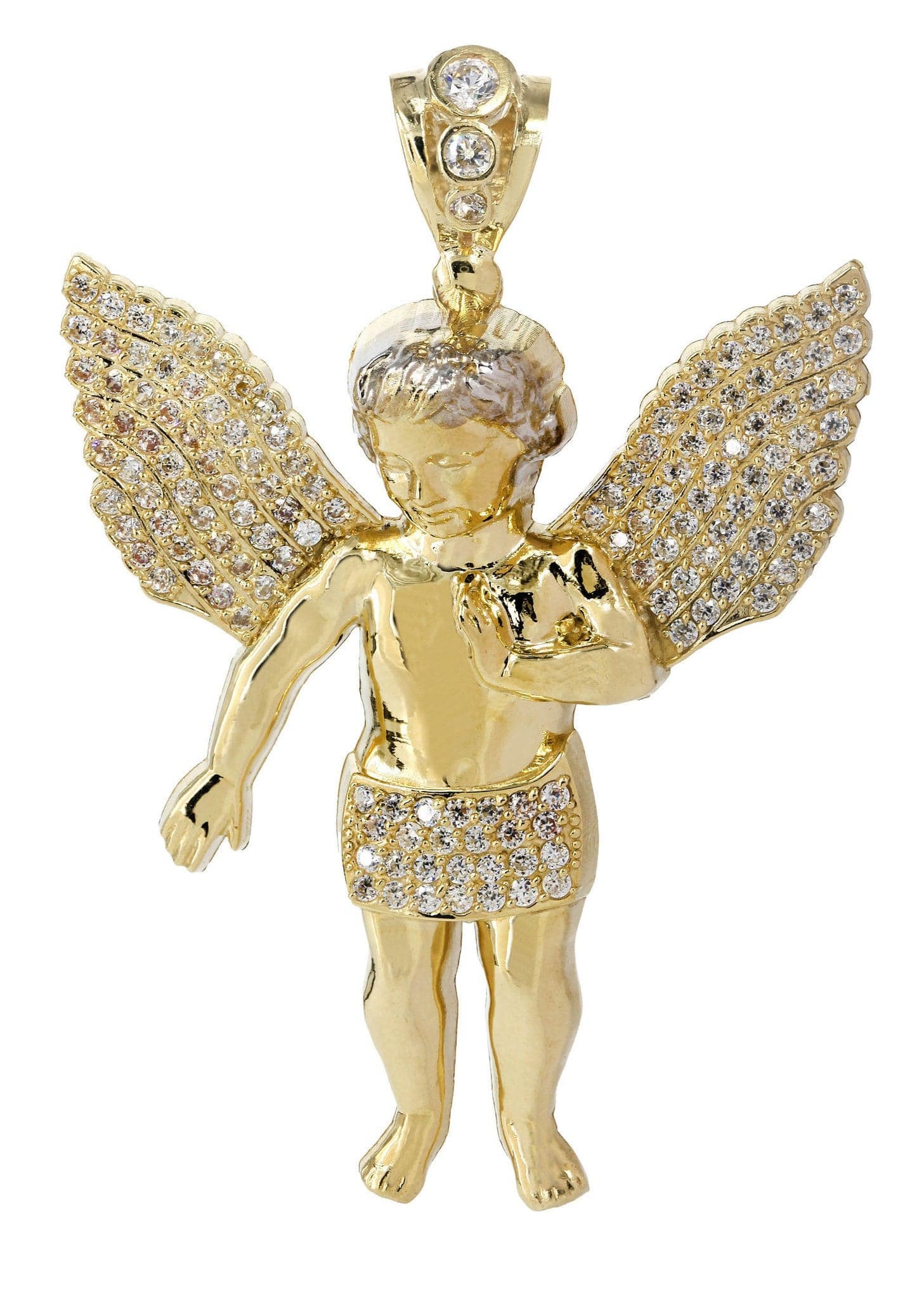 10K Gold Angel Pendant Necklace - 14.3 Grams Solid Gold Religious Jewelry for Women - Perfect Gift for Birthday, Christmas & Special Occasions