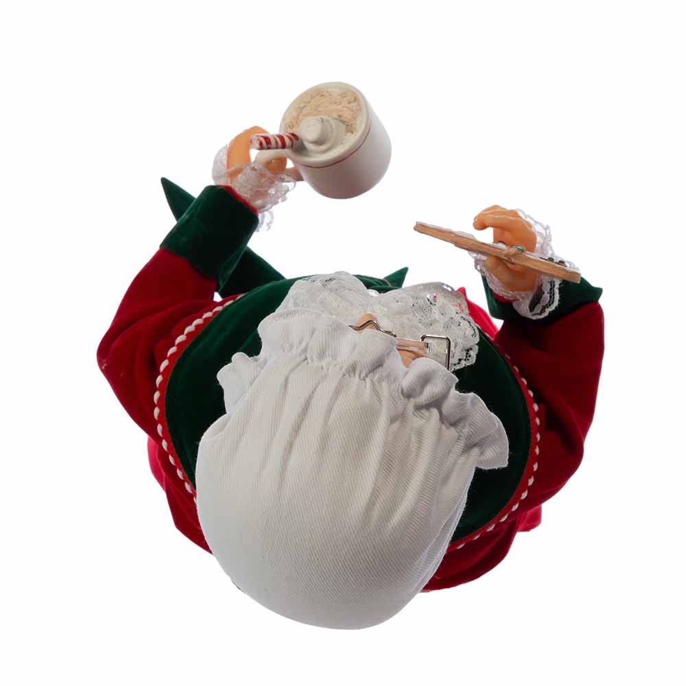 Kurt S. Adler 17.25-Inch Mrs. Claus with Cookies and Cocoa - Christmas Holiday Decor for Home, Office & Party Decoration