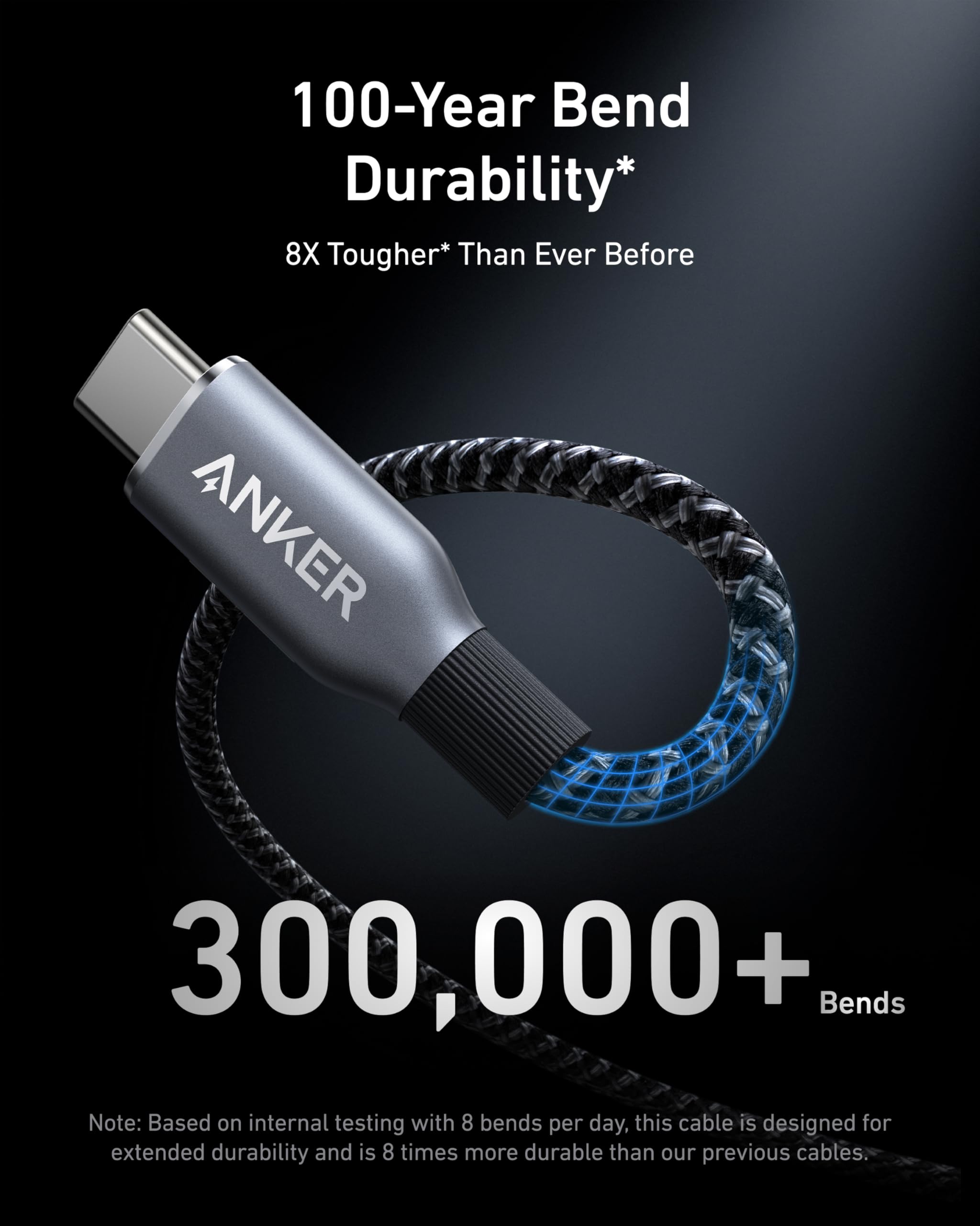 Anker Prime 240W USB C to USB C Fast Charging Cable (3ft) - Braided Nylon Durable USB 2.0 Cable for iPhone 15 Series, MacBook, iPad, Galaxy S24 - Perfect for Home, Office & Travel Charging