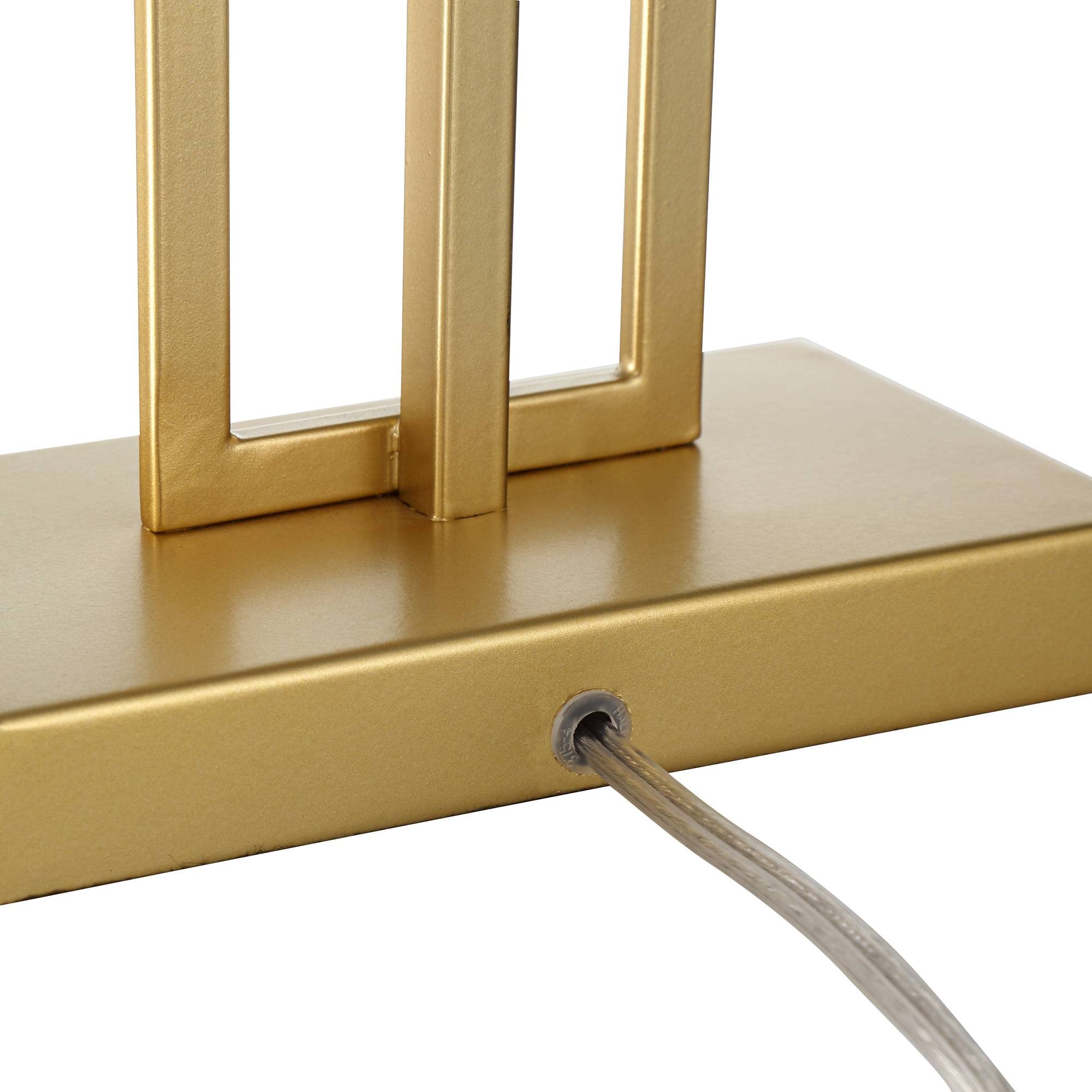 360 Lighting Gale Mid Century Modern Table Lamps - Set of 2 with Black Marble Base & Brushed Gold Rectangular Shade, 26