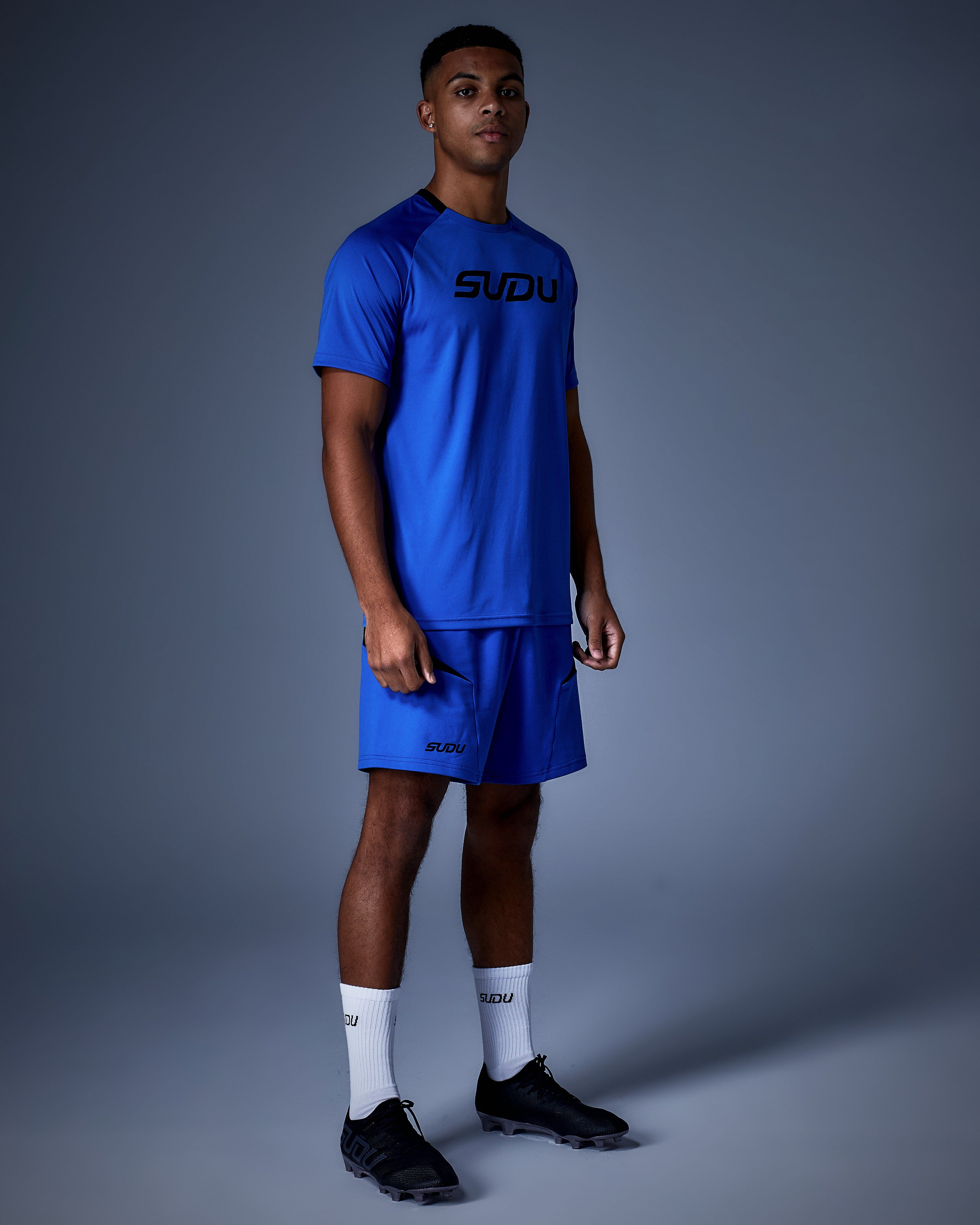 SPT 01 Embroidered Logo Cotton T-Shirt for Men - Classic Blue Crew Neck Tee - Perfect for Casual Wear, Gym & Everyday Outfits