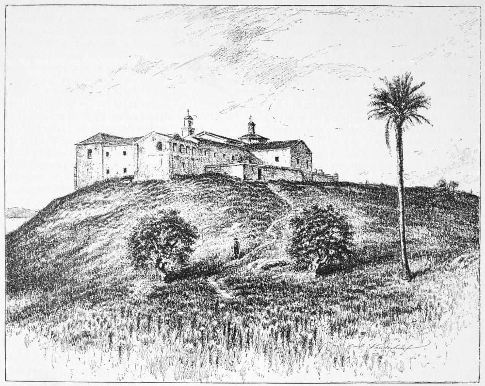 Columbus La Rabida 1492 Engraving - Historic Spanish Convent Scene for History Lovers