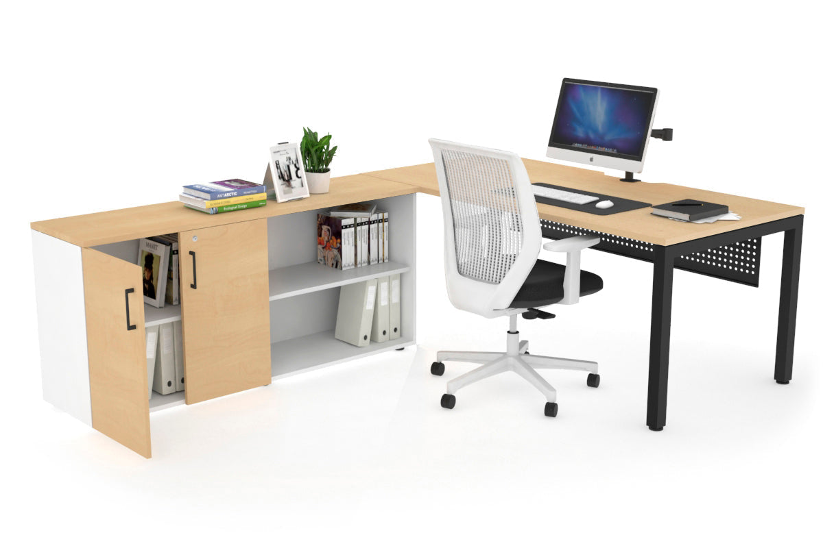 Quadro Square Executive Standing Desk Black Frame [1800L x 800W with Cable Management] - Perfect for Home Office & Modern Workspace Setup