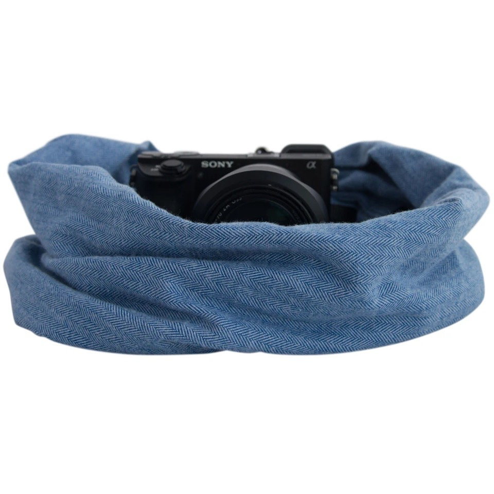 Denim Blue Pocket Scarf Strap - Fashionable Phone Accessory for Women | Perfect for Selfies, Travel & Everyday Use
