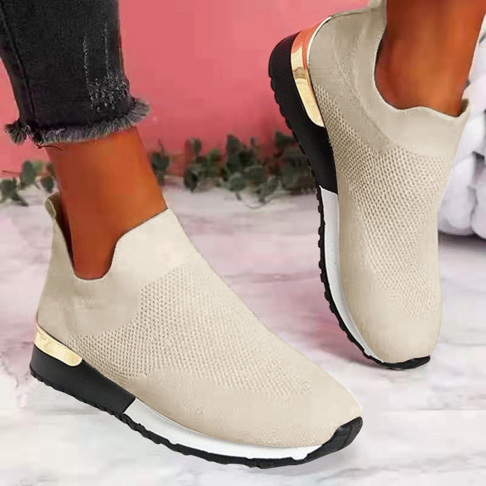 Women's Slip-On Sneakers - Breathable High Top Workout Shoes for Running, Gym & Casual Wear - Lightweight Tennis Shoes for Women - Perfect for Work, Sports & Everyday Comfort