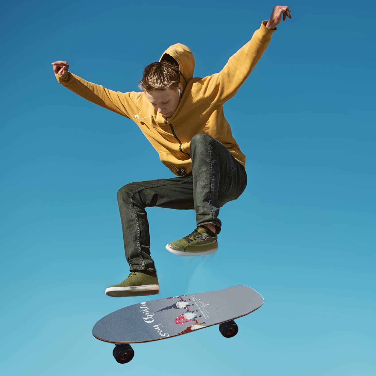 Poeticcity Waterproof Skateboard Grip Tape - Tear-Resistant Sandpaper Sheet Sticker for Longboards & Scooters | Anti-Slip, Bubble-Free, Easy to Apply | Perfect for Street Skating, Commuting & Tricks