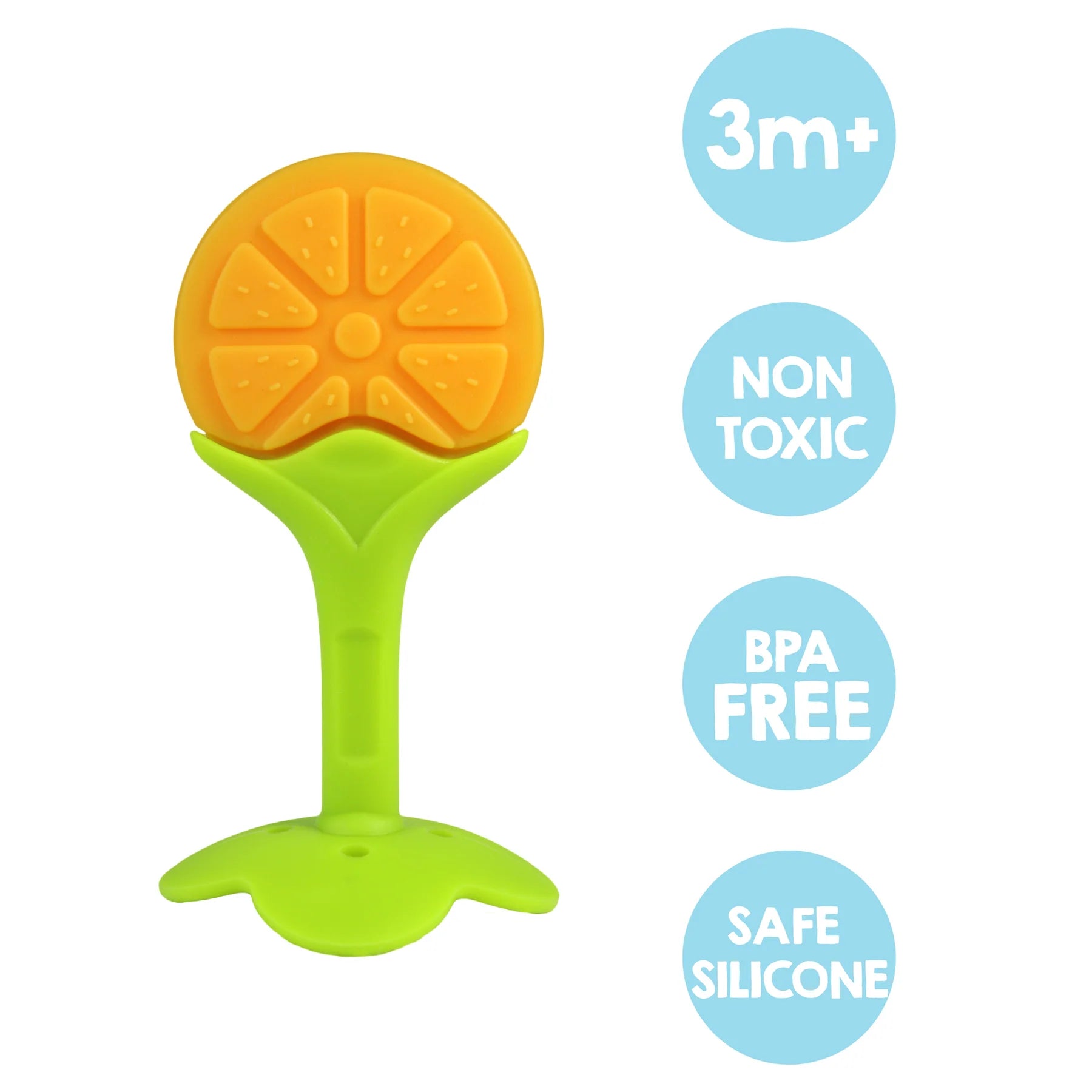 Razbaby Fruitique Silicone Teether Set - 3 Pack Baby Teething Toys for Soothing Sore Gums | BPA-Free, Soft & Safe for Infants | Perfect for Home, Travel & Daycare Use