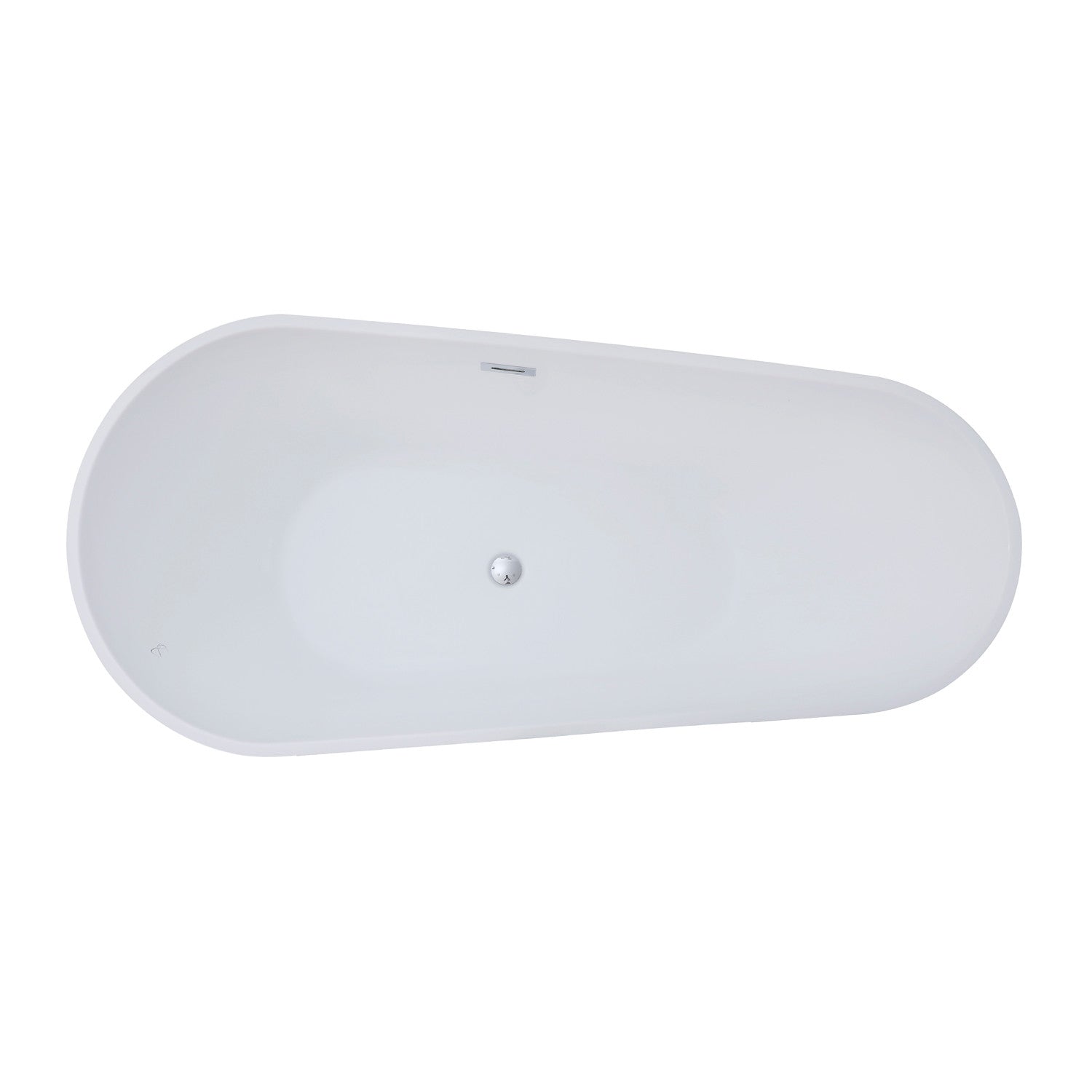 Aqua Eden 69 Inch Acrylic Oval Freestanding Bathtub - Glossy White Double Ended Soaking Tub with Drain | Luxury Bathroom Upgrade for Spa-Like Relaxation at Home
