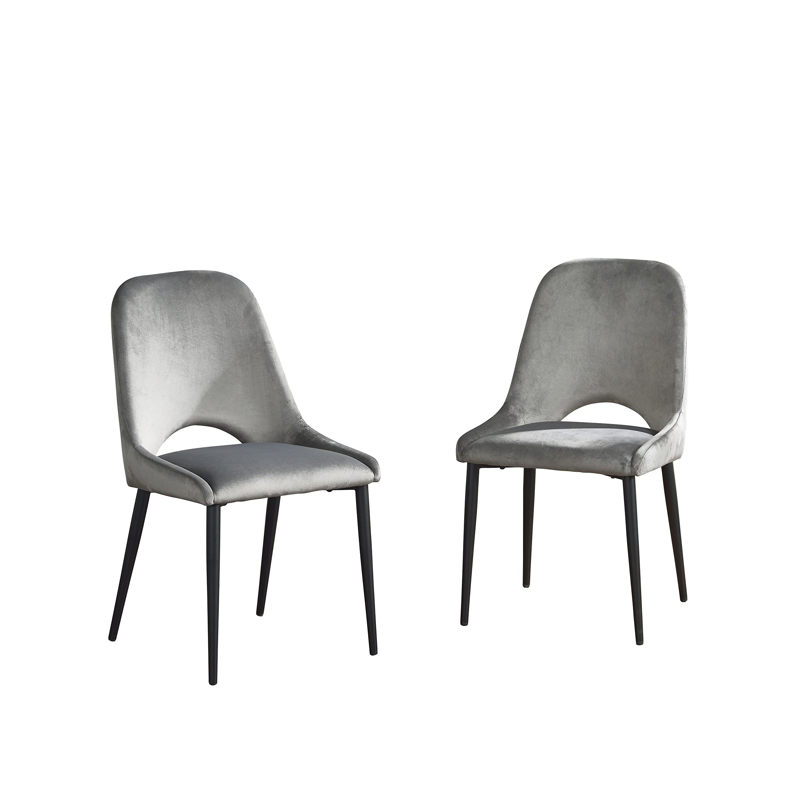 Velvet Upholstered Dining Chairs Set of 2 - Modern Armless Side Chairs with Sturdy Metal Legs for Dining Room, Kitchen, Living Room, Vanity or Patio | Perfect for Home Decor, Entertaining Guests & Small Space Dining
