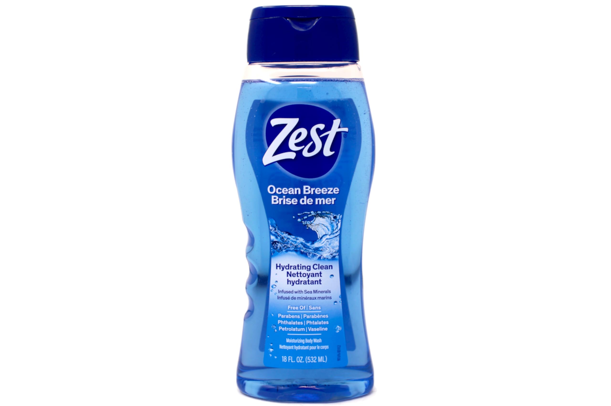 Zest Ocean Breeze Body Wash with Sea Minerals - Deep Cleansing & Moisturizing Shower Gel for Soft Smooth Skin - Refreshing Citrus Scent - 18 Fl Oz (Pack of 6) - Perfect for Daily Shower, Spa Day & Gym Bag Essential