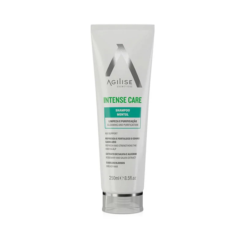 Agilise Professional Intense Care Menthol Shampoo for Men & Women - 8.45 Oz (250ml) - Cooling Scalp Treatment for Dandruff & Itchy Scalp - Refreshing Hair Care for Daily Use at Home or Salon
