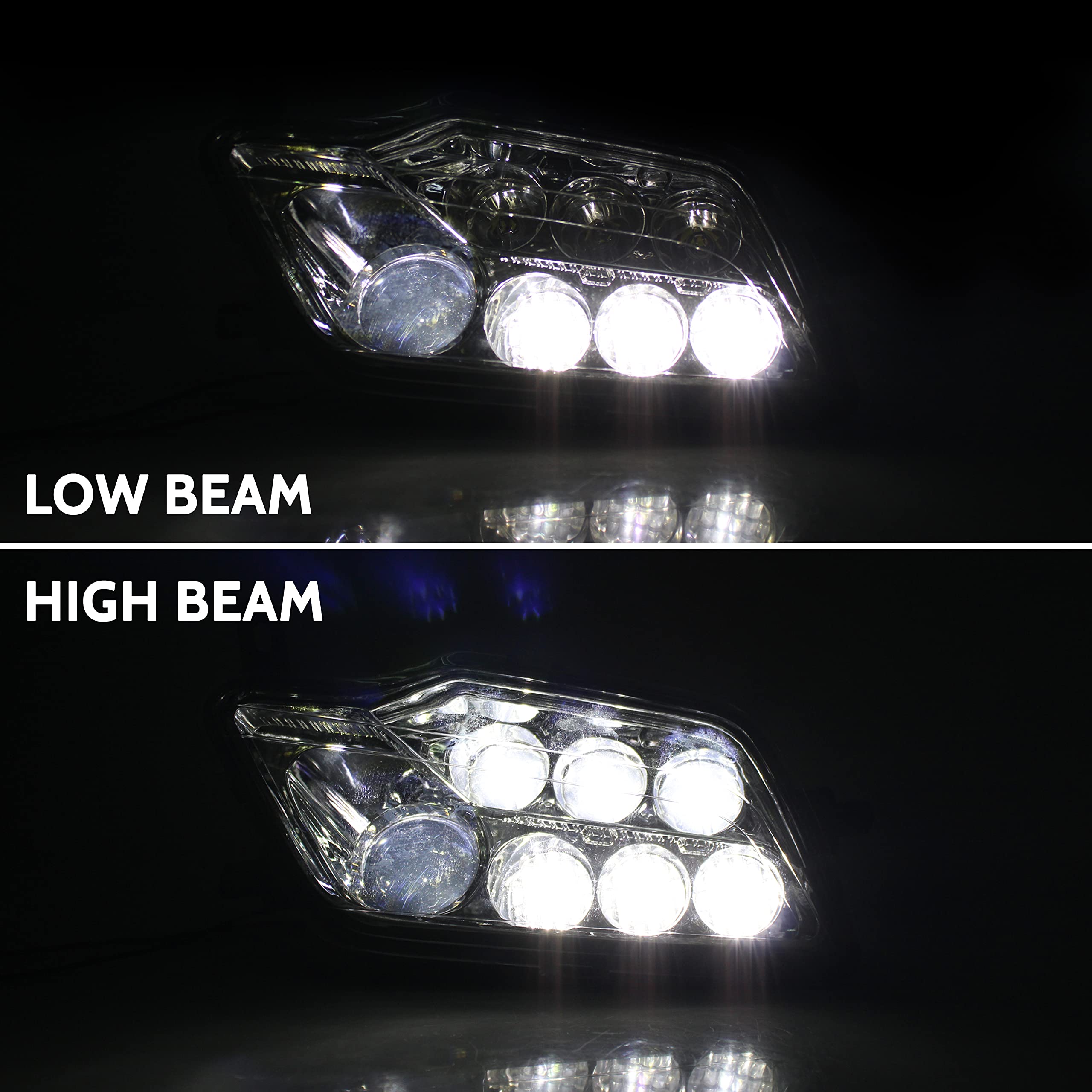 SAUTVS LED Headlight Assembly for Honda Pioneer 1000 700 / Talon / Rancher 420 / Foreman 500 / Rubicon - High & Low Beam Replacement Headlights (2-Piece Set) - Perfect for Off-Roading, Night Riding & Trail Adventures