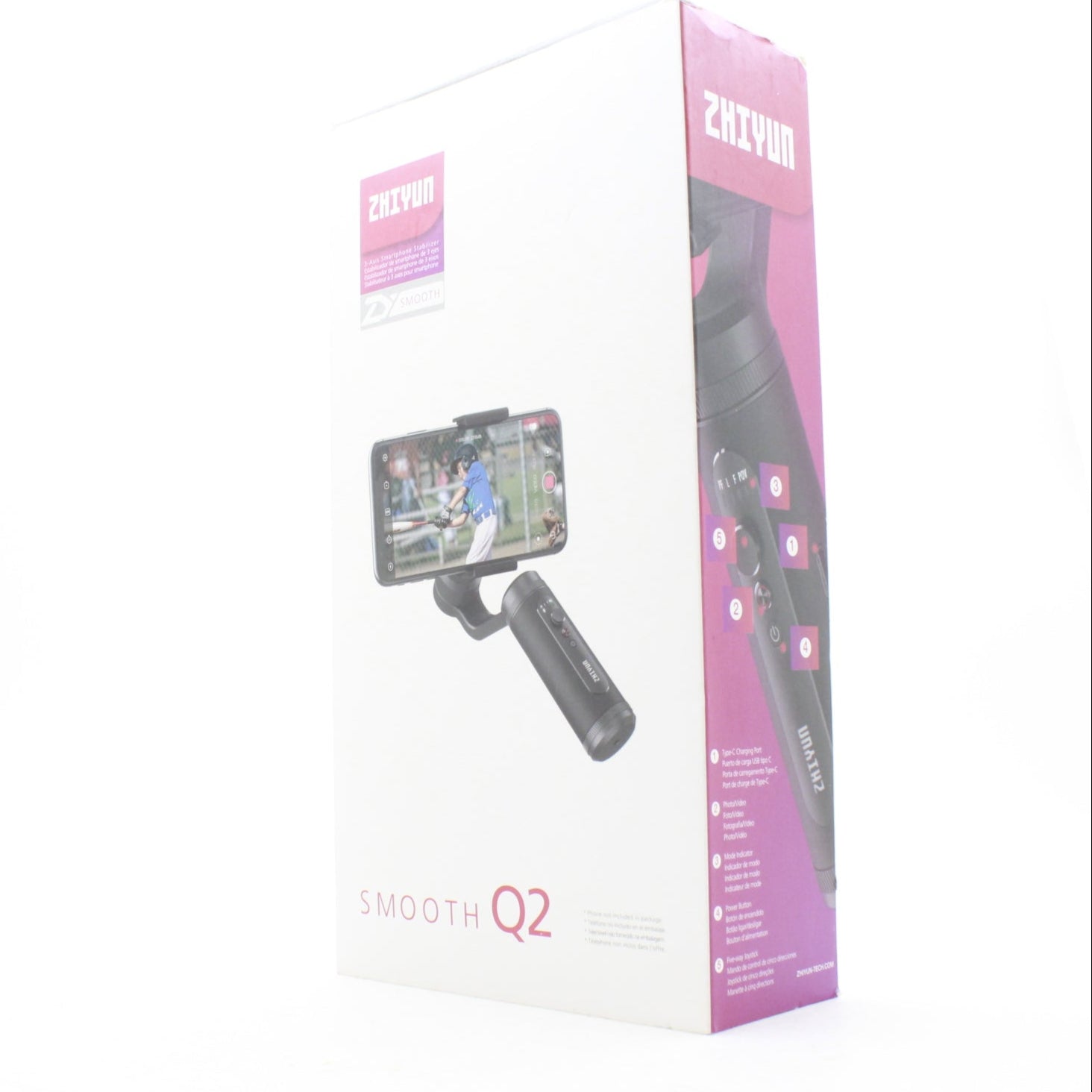 Used Zhiyun Smooth Q2 Smartphone Gimbal Stabilizer - 3-Axis Handheld Gimbal for iPhone & Android - Perfect for Vlogging, Travel Videos & Smooth Footage