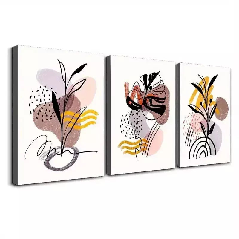 3-Piece Rose Gold Marble Watercolor Wall Art Set - Framed Canvas 50x70cm | High Quality Print | 100% Australian Made | Ready to Hang | Perfect for Living Room, Bedroom & Office Decor