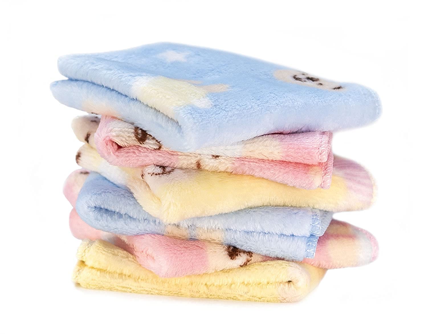 ANESHA 6-Pack Soft Microfiber Face Towels for Kids, Women & Babies - Ultra Absorbent 10x10 Inch Handkerchiefs - Perfect Baby Shower Gift & Daily Use for Face, Makeup Removal & Travel - Multi-Colored Set
