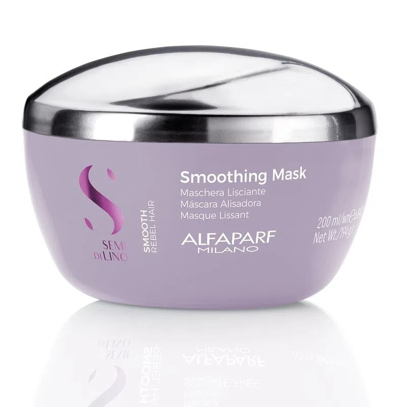 Alfaparf Milano Semi di Lino Smooth Hair Mask - 200ml / 6.7 fl oz - Deep Conditioning Treatment for Dry & Damaged Hair - Perfect for Salon-Quality Smoothing at Home