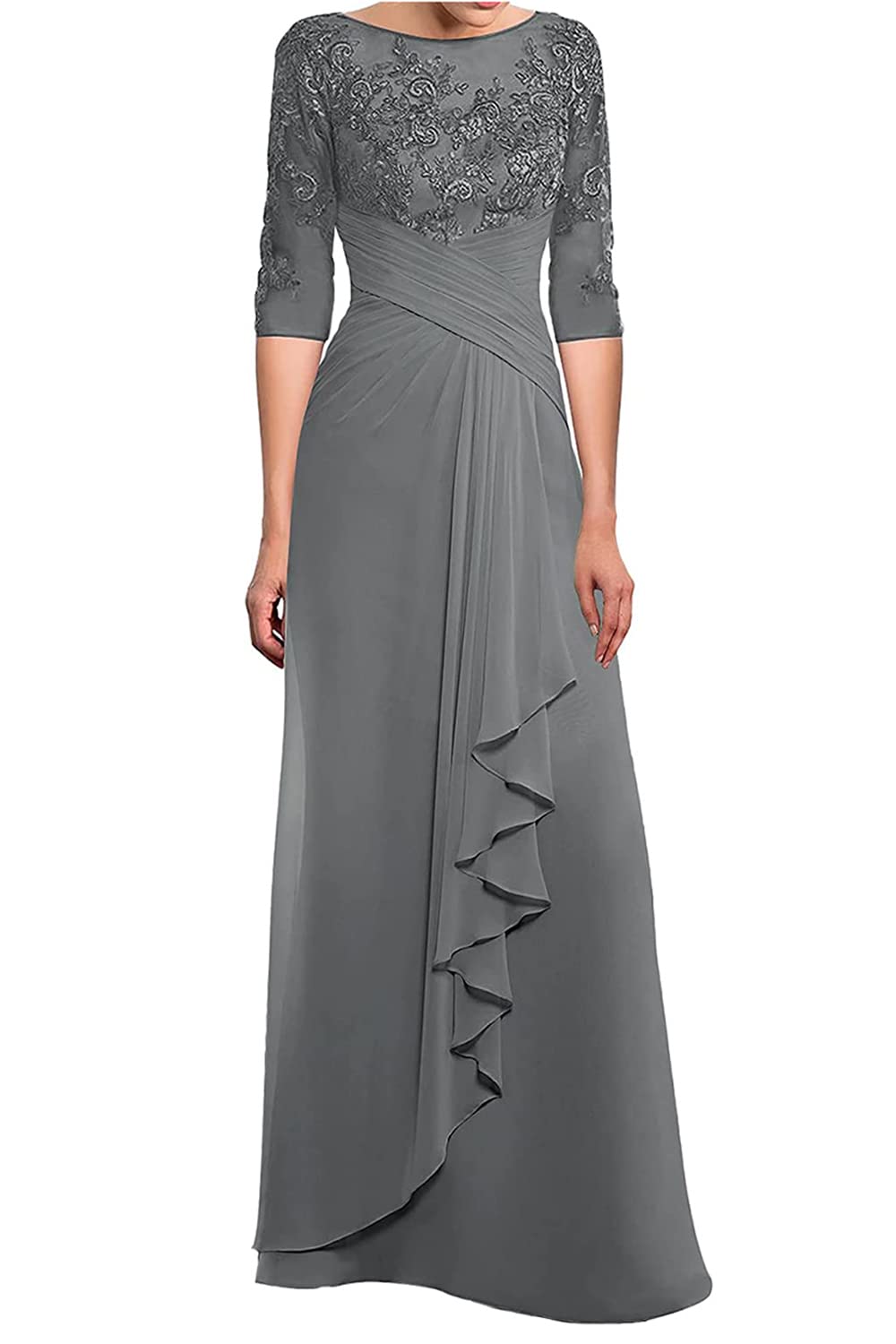 Elegant Lace Applique Mother of the Bride Dress - Formal Wedding Gown for Women | Perfect for Evening Ceremonies, Receptions & Special Occasions