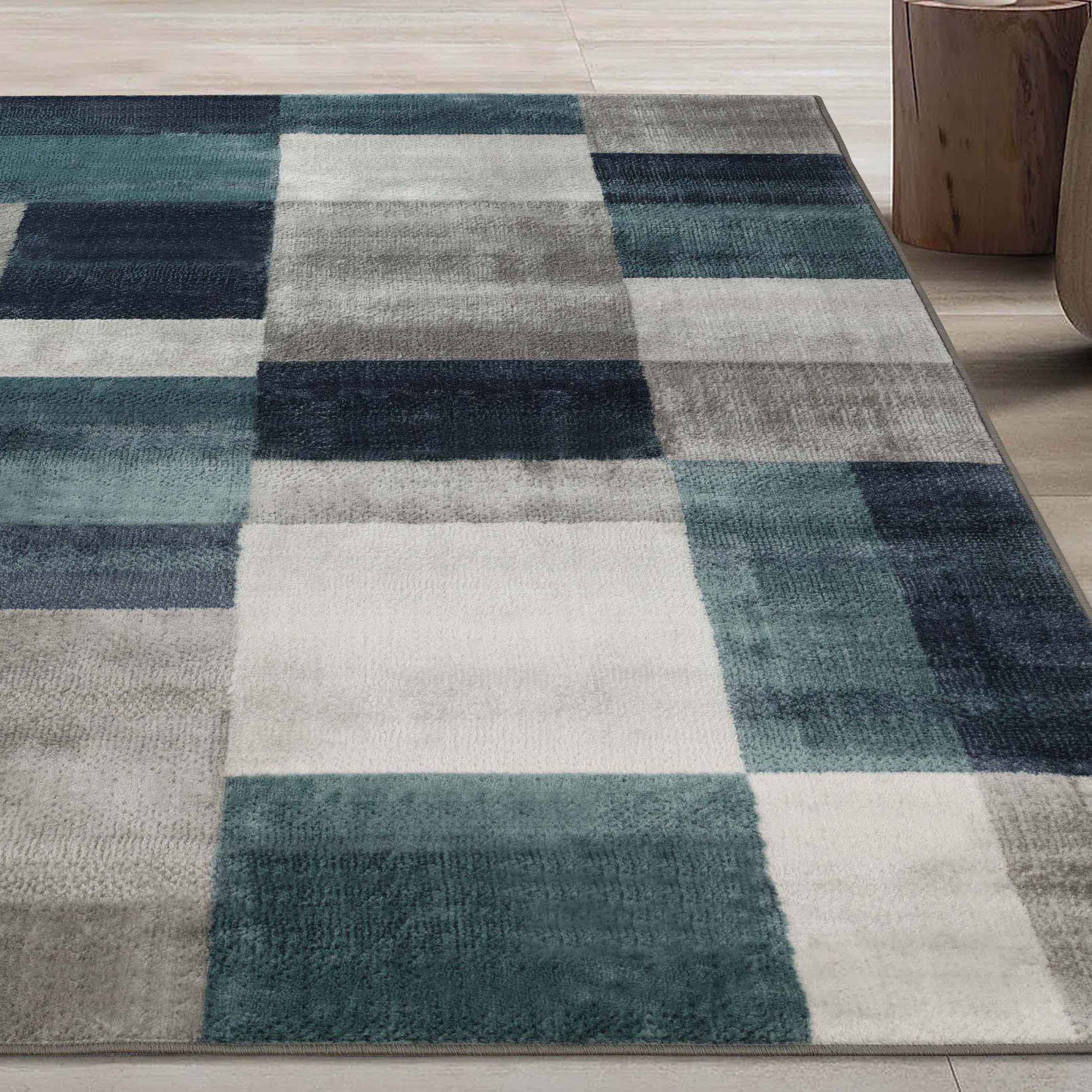 Clifton Modern Geometric Patchwork Area Rug or Runner Rug - Stylish Home Decor for Living Room, Bedroom & Office - Soft & Durable Floor Covering