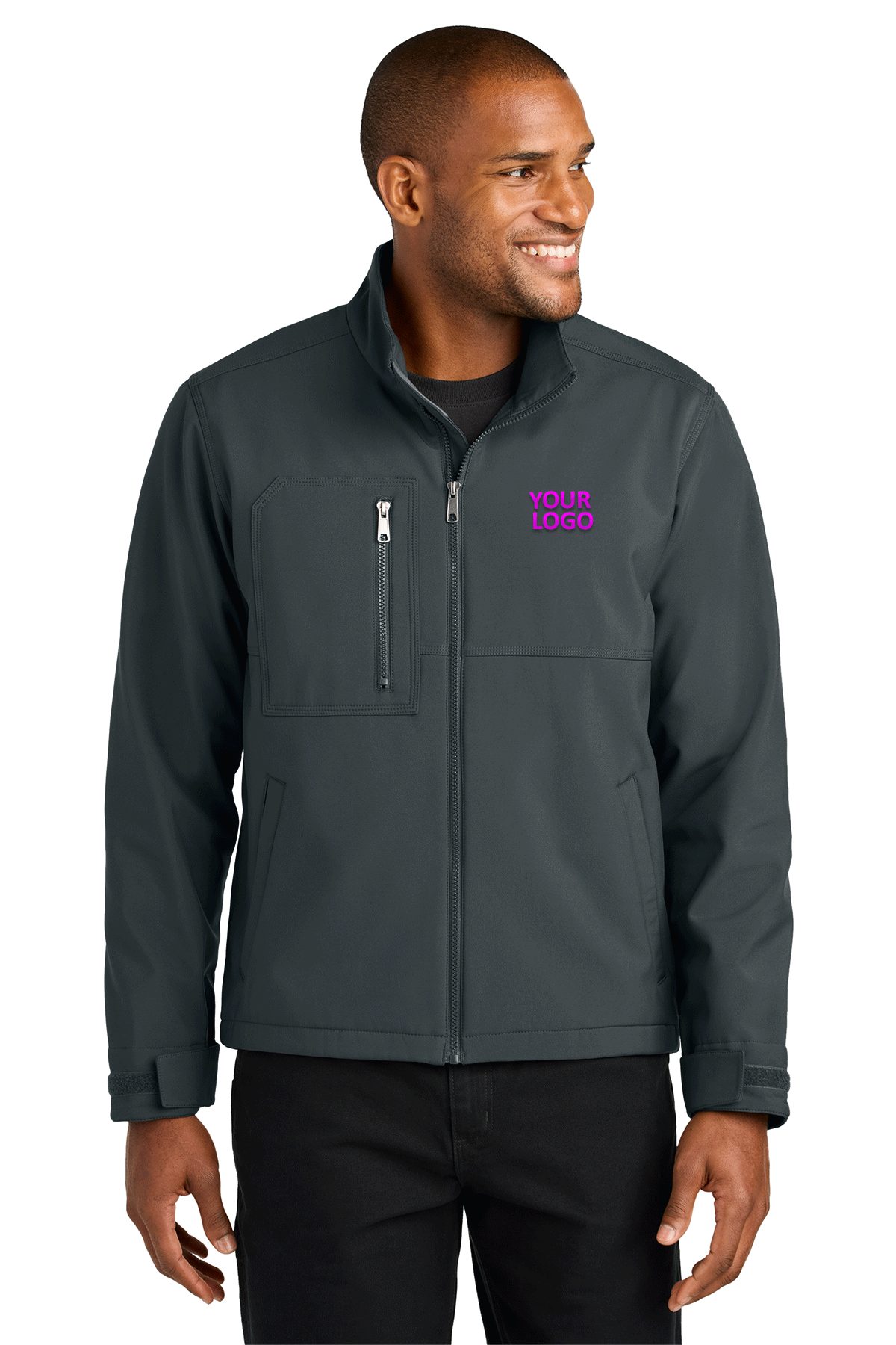 CornerStone Workwear Custom Soft Shell Jacket - Iron Grey | Waterproof & Windproof for Outdoor Work & Hiking