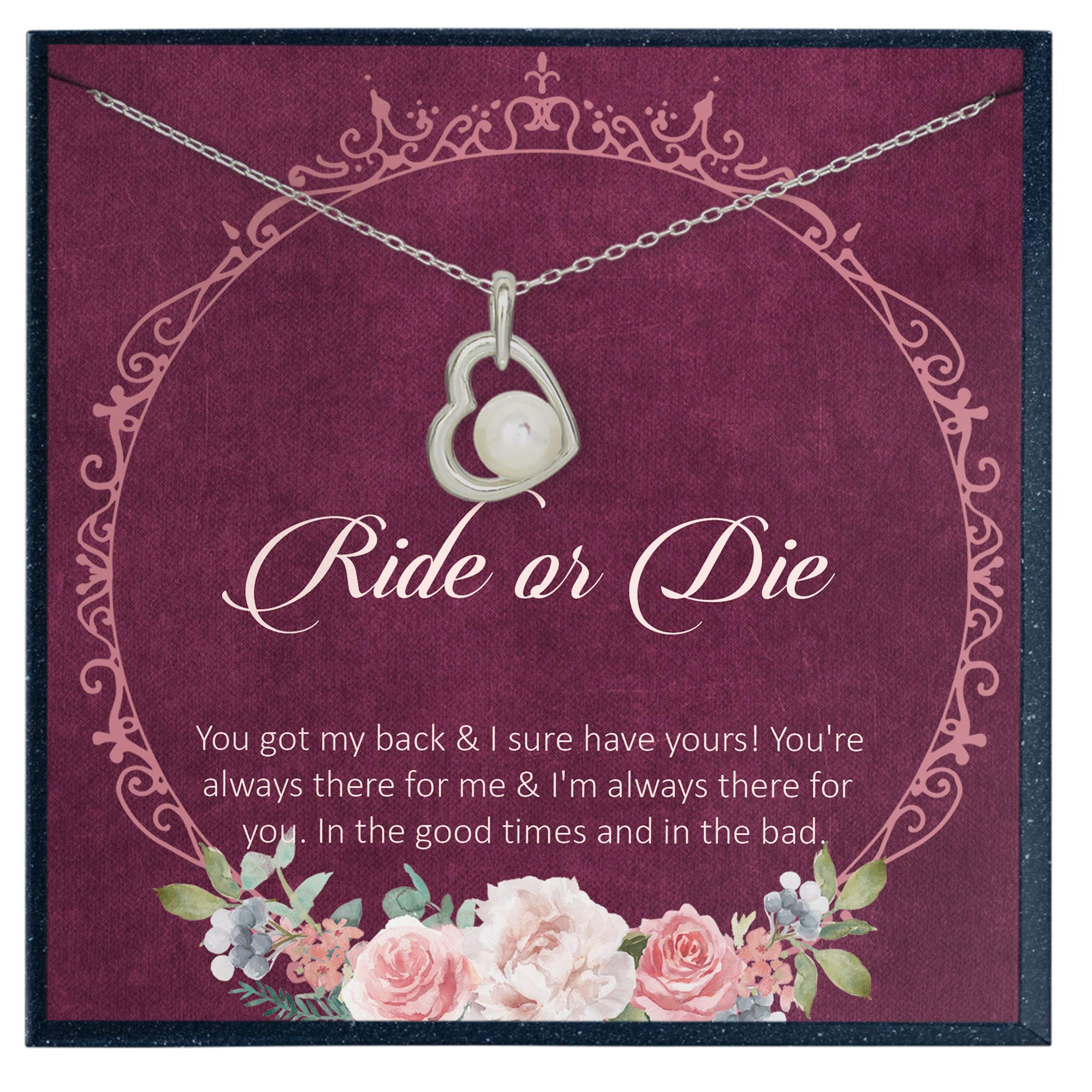 Best Friend Necklace Set - Ride or Die Matching Jewelry for Close Friends | Friendship Gifts for Women & Girls | Perfect for Birthdays, Anniversaries & Special Occasions