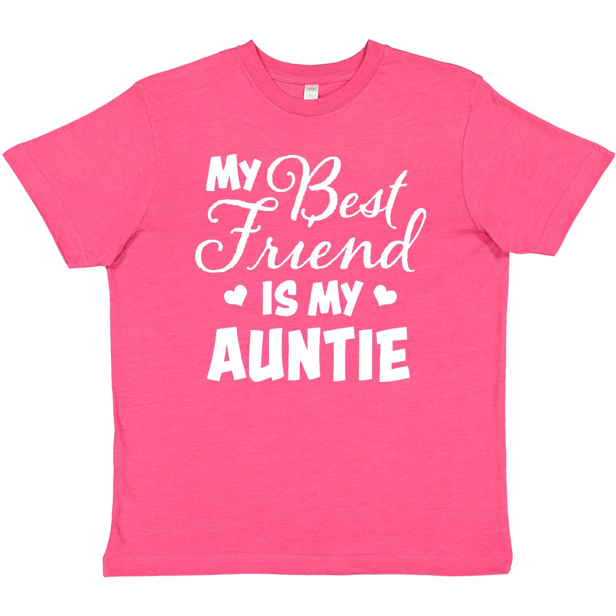 Inktastic My Best Friend is My Auntie with Hearts Youth T-Shirt - Perfect for Family Gatherings & Casual Outings