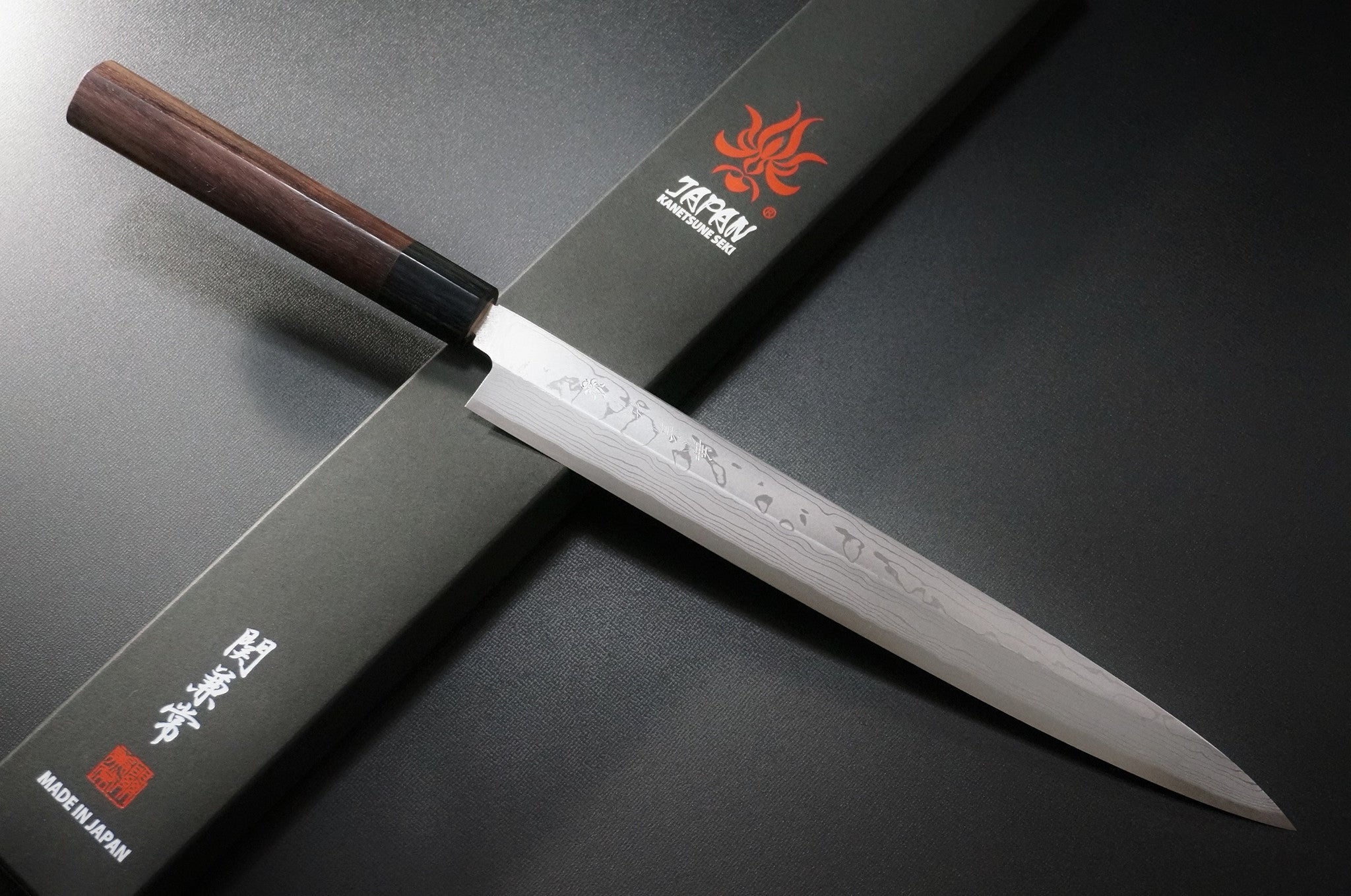 Premium Kanetsune Seki SHIROGAMI White Steel Damascus 11-Layer Yanagiba Sushi Knife - Handcrafted Japanese Chef Knife for Sashimi, Sushi & Precision Cutting