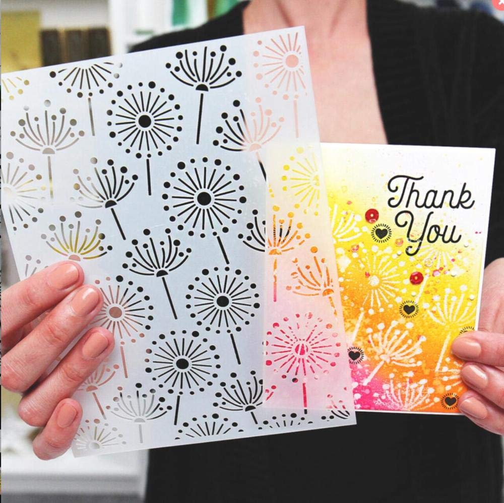 Dandelion Mask Stencil Plastic Graduation DIY Scrapbook Album Decoration Embossed Paper Card A317 - Die Cuts for Card Making, Gift Wrapping & Craft Projects